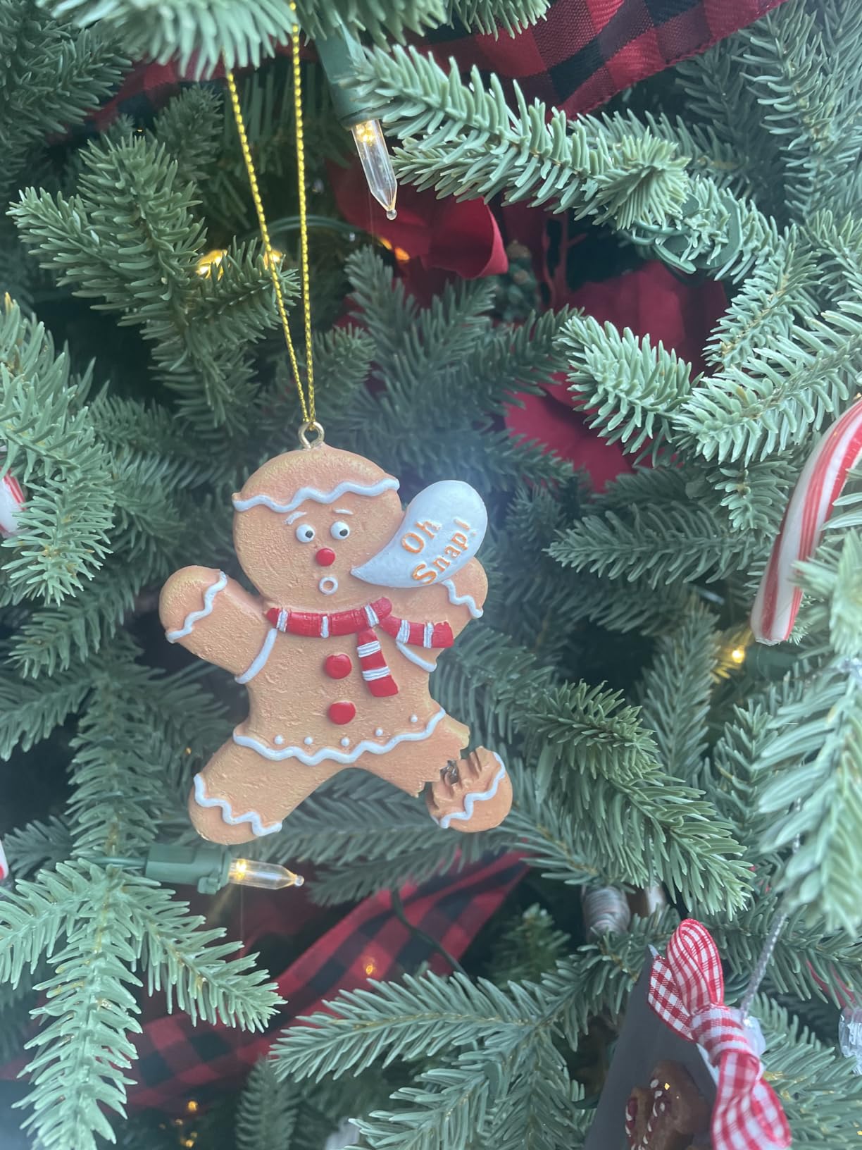 Gingerbread Man Cookie Oh Snap! Broken Leg Funny Christmas Tree Ornament - Customer Photo 2