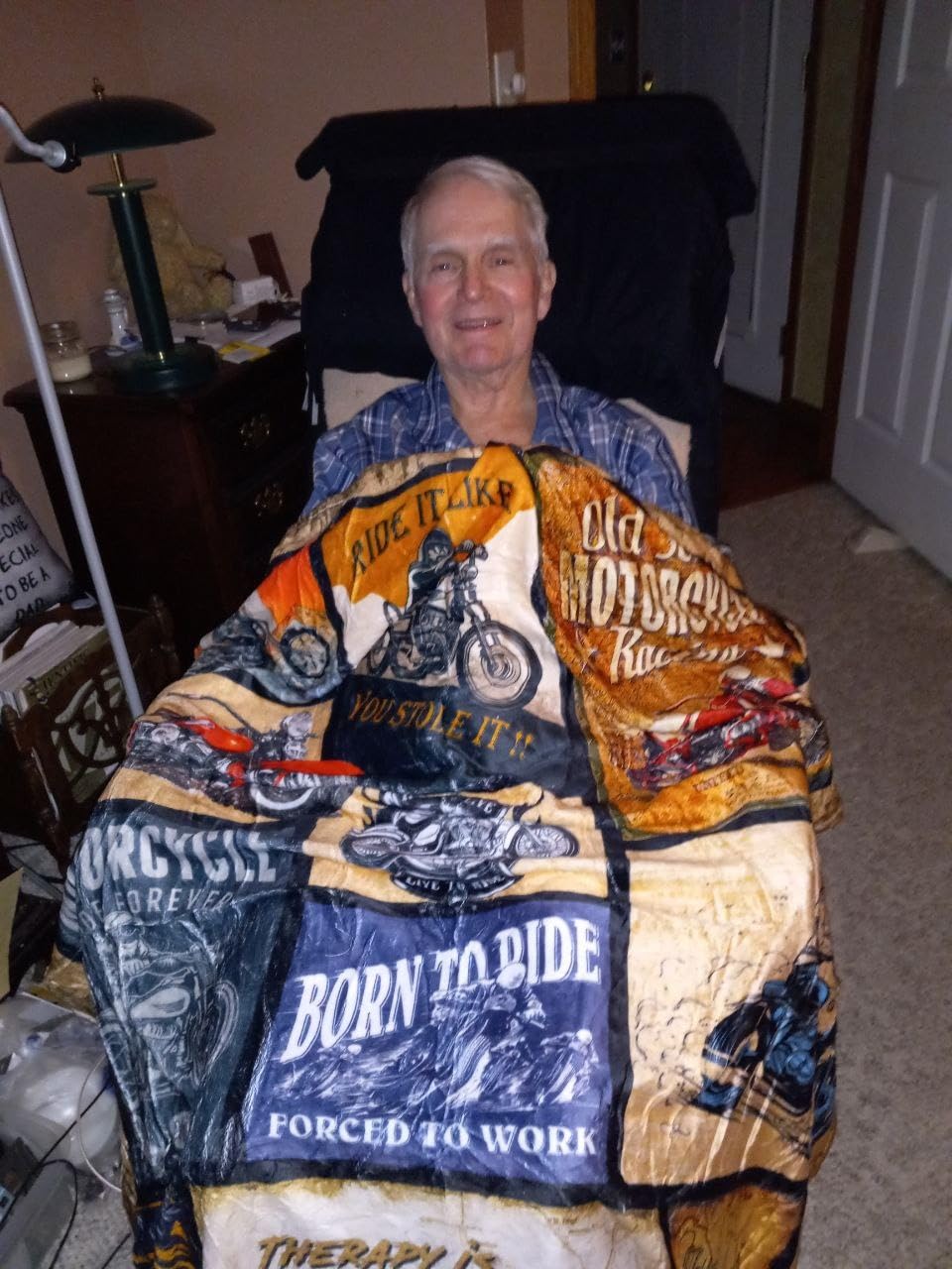 Motorcycle Blanket Gifts for Men and Women Throw Blanket for Couch Sofa Bed Plush Throw Fleece Blanket Soft Cozy Bedding for Kids and Adults Bedroom Size 50