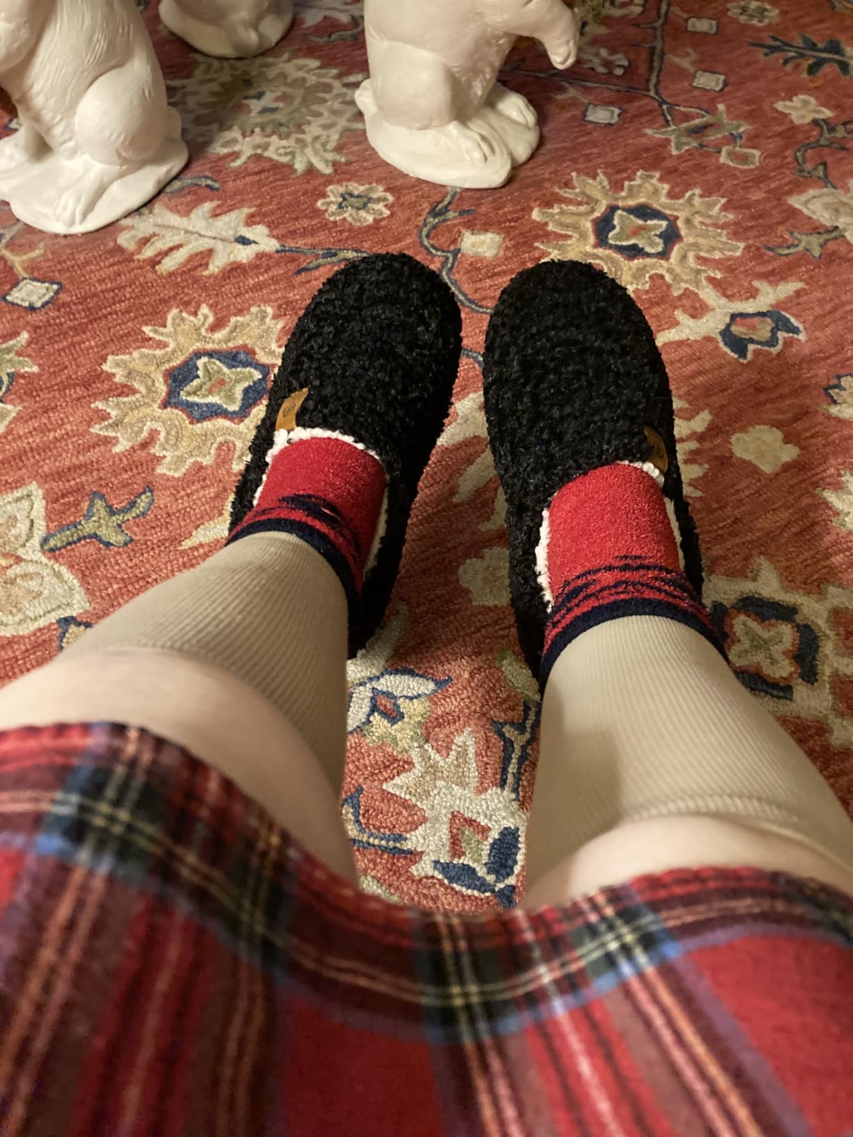 EverFoams Women's Soft Curly Full Slippers Memory Foam Lightweight House Shoes Cozy Loafer with Polar Fleece Lining - Customer Photo 3