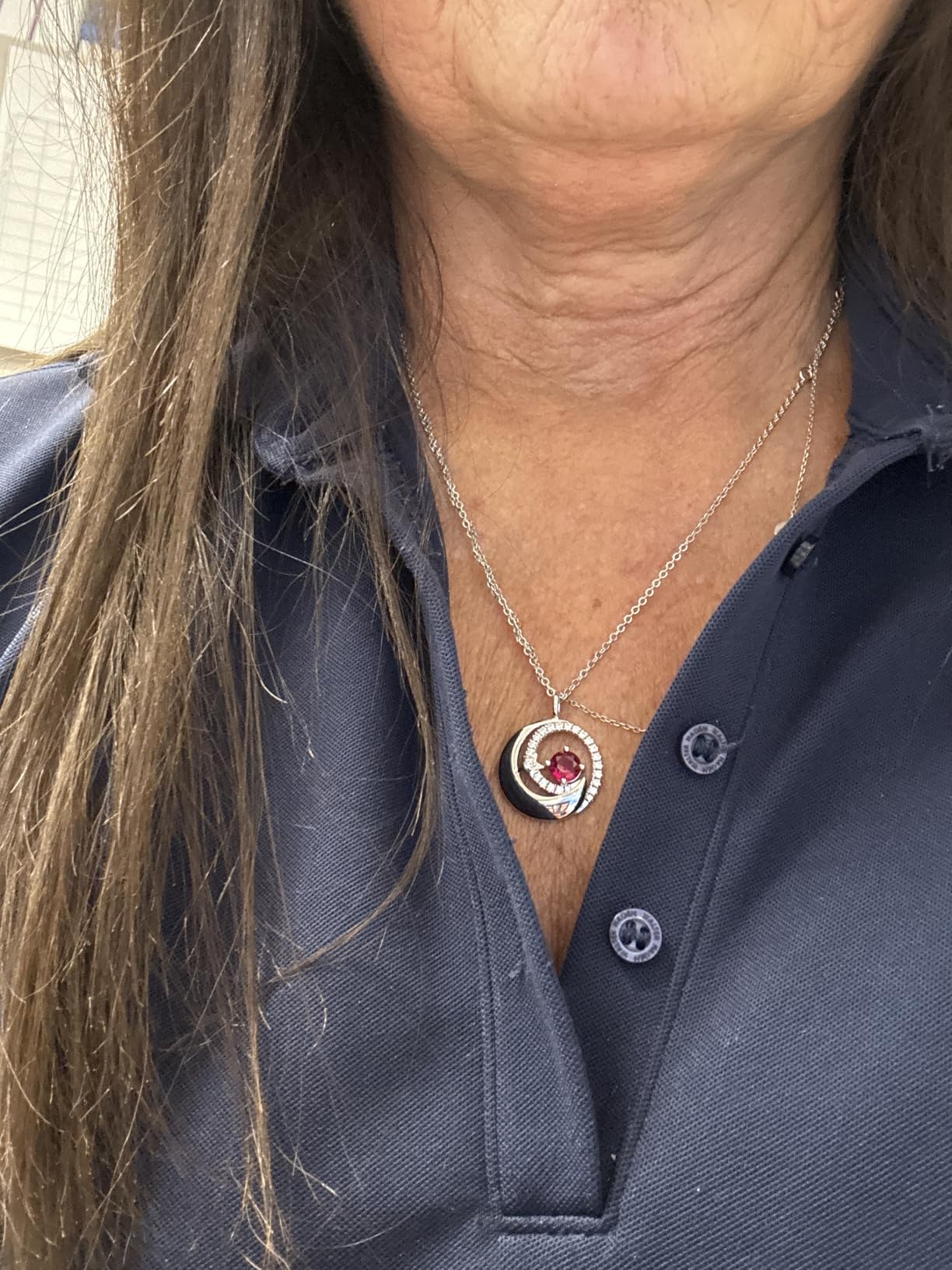 FANCIME Birthstone Necklaces 925 Sterling Silver Moon and Star Pendant Fine Jewelry Birthday Christmas Gifts for Mom Wife Her Daughter - Customer Photo 1