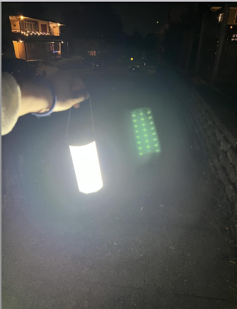 Glocusent Survival Camping Lantern, 106LED with 5 Brightness, Up to 1200LM, 3 Modes & SOS, Rechargeable for 80hrs, IP68 Waterproof, Small & Light, Emergency Light for Blackout, Hurricane, Hiking - Customer Photo 2