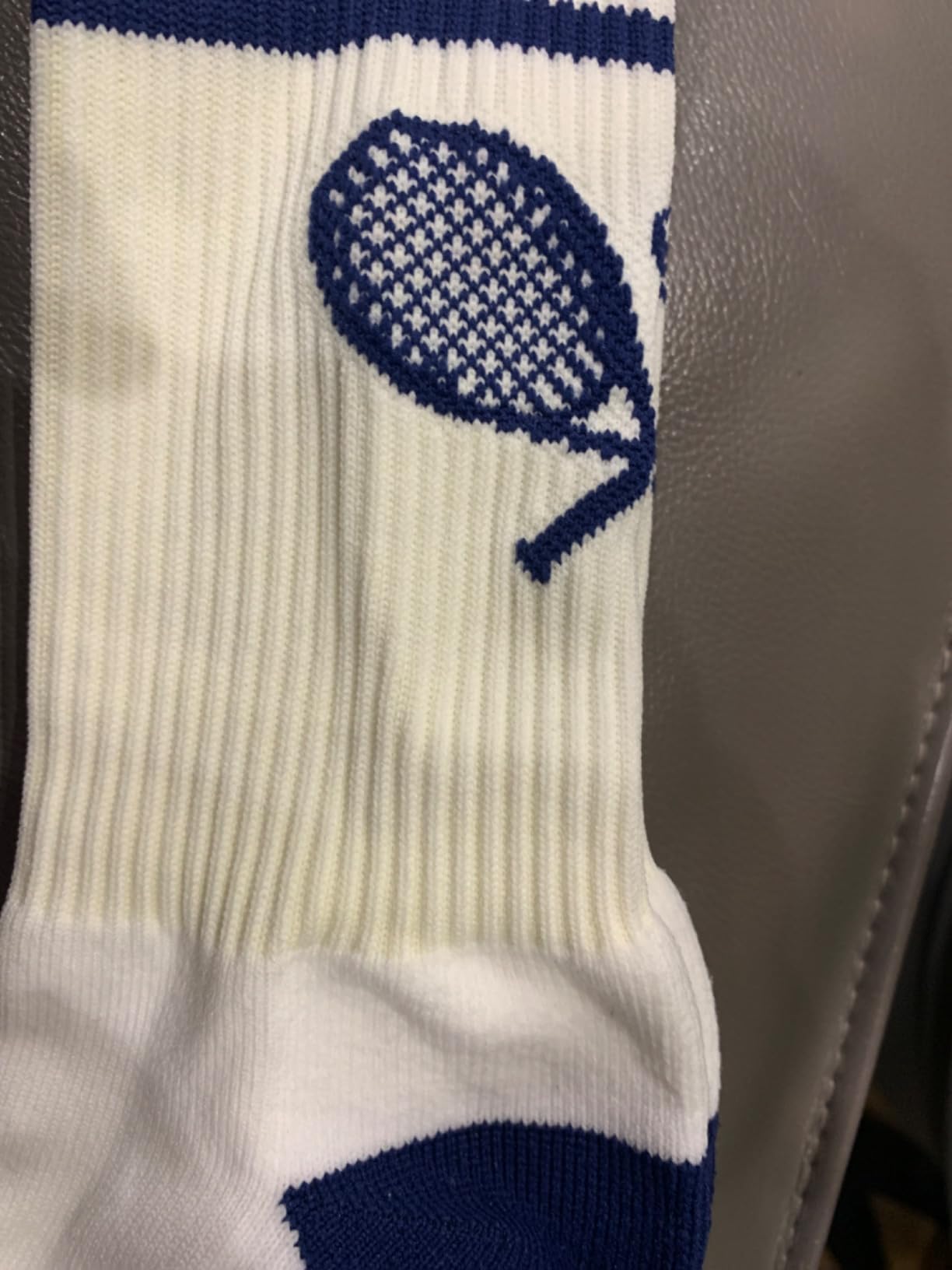 ChalkTalkSPORTS Tennis Performance Crew Socks - Crossed Racquets - Youth & Adult - Multiple Colors - Tennis Mid-Calf Socks - Customer Photo 1