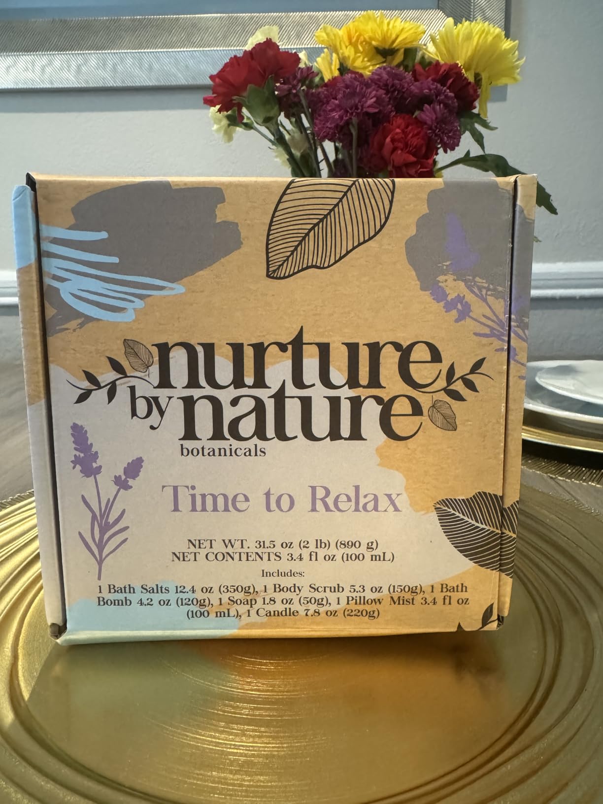NURTURE BY NATURE Relax & Calm Christmas Gift Basket – Spa Gifts for Women with Bath Bomb, Hand Cream, Lavender Pillow Mist & Scented Candle - Vegan - Stocking Stuffers, Holiday Gifts, Gifts for Mom - Customer Photo 1