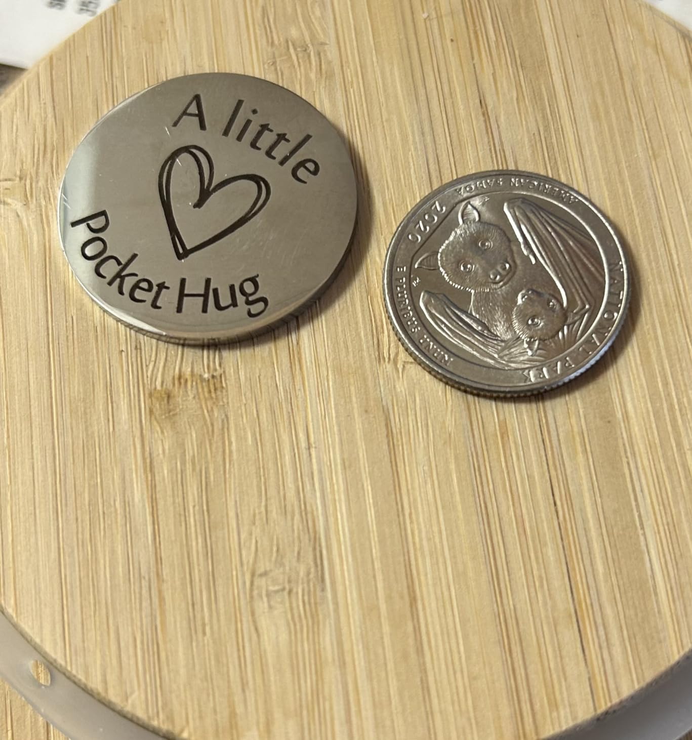 Sureio Pocket Hug Token Gift Long Distance Relationship Keepsake Inspirational Gift Keychain Christmas - Customer Photo 3