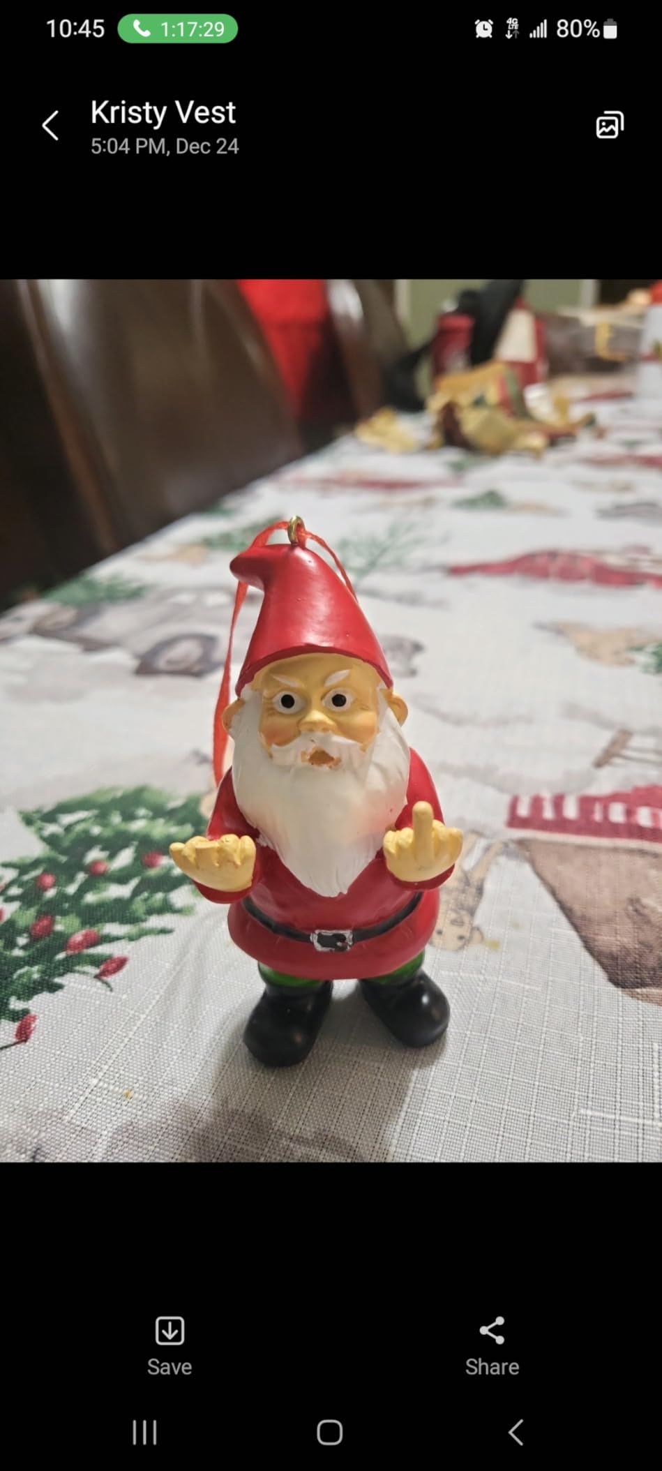 Gnometastic Holiday Double Bird Gnome Ornament - Inappropriate, Funny Christmas Ornaments for Adults, White Elephant Gifts for Adults and Fun Gnome Christmas Decor, 3.5in - Customer Photo 2