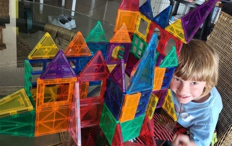 PLAYVIBE Magnetic Tiles 60 Pcs, 3D Magnet Tiles Building Blocks for STEM Learning, Montessori Toys Boy and Girl Toys, Magnetic Blocks, Learning Toddler Toys, Playing Magtiles for Classroom, Home - Customer Photo 1