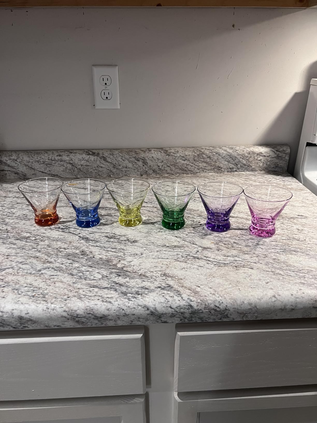 ColoVie Stemless Wine Glasses Set of 6, Cocktail Glasses, Diamond Shaped Wine Glasses for White or Red Wine, Unique Colorful Drinking Glasses,10 oz Easy Hold, Cute, Dishwasher Safe - Customer Photo 1