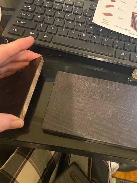 TESLYAR Wood Phone Docking Station for Men - Desktop or Nightstand Organizer - Birthday Gifts for Men, Dad - Anniversary Idea from Wife - Key Holder, Stand Wallet, Watch & Essentials (Bourbon Brown) - Customer Photo 2