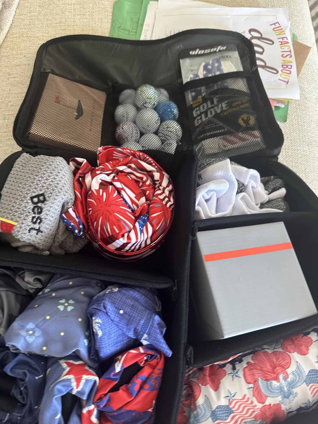 YOREPEK 2 Layer Golf Trunk Organizer, Golf Gifts for Men with Separate Ventilated Compartment for 2 Pair Shoes, Waterproof Car Trunk Locker for Balls, Tees, Clothes, Gloves, Gifts for Golfers - Customer Photo 2