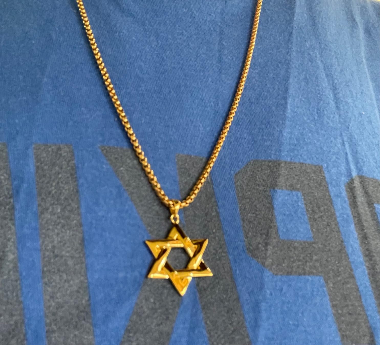 Star of David Necklace Sterling Silver Jewish Necklace for Men - Customer Photo 1