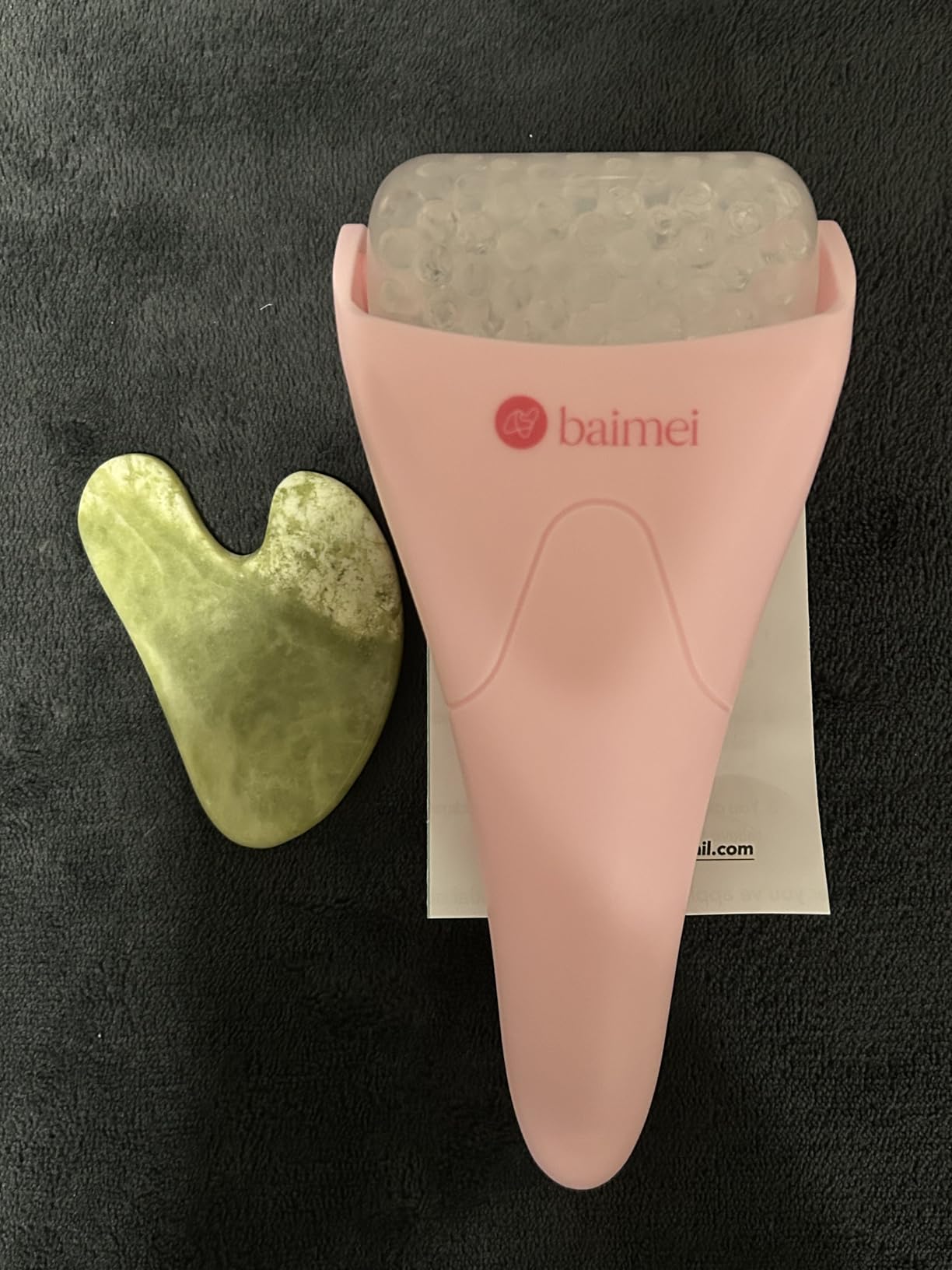BAIMEI IcyMe Ice Roller for Face and Gua Sha Facial Tool Set, Ice Face Roller Reduces Puffiness Relieves Migraines Skin Care Tools, Self Care Gift for Women - Pink - Customer Photo 1