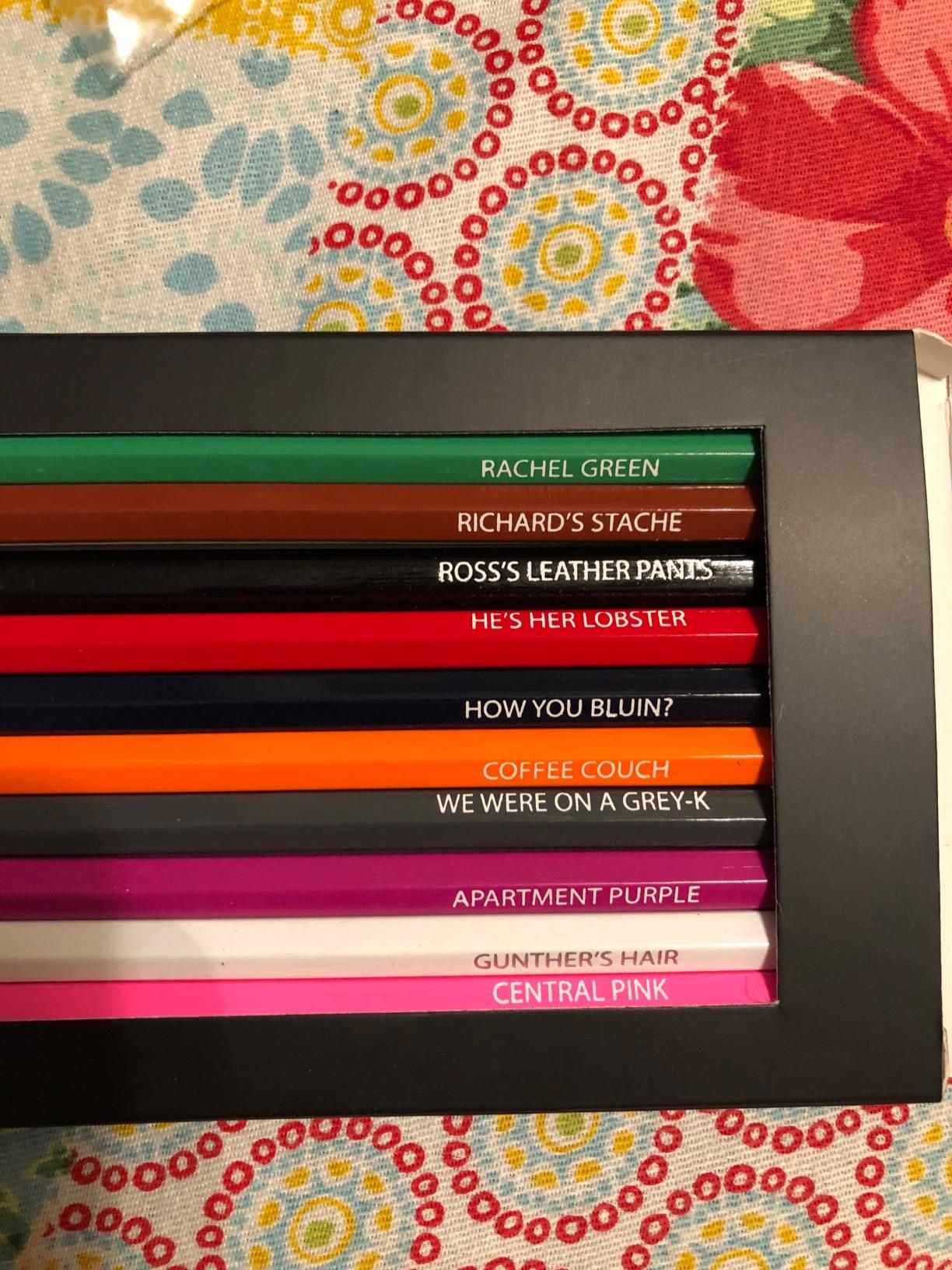 Colored Pencil Set, Schitty's Creek-Inspired, 12 Ct Pencils with Clever Foil-Stamped Sayings, TV Show Coloring Book for Adults, 5 Pages Included, Unique Fan Gifts, Schitts Creek-Merchandise Customer Review Colored Pencil Set, Schitty's Creek-Inspired, 12 Ct Pencils with Clever Foil-Stamped Sayings, TV Show Coloring Book for Adults, 5 Pages Included, Unique Fan Gifts, Schitts Creek-Merchandise - Customer Photo 2