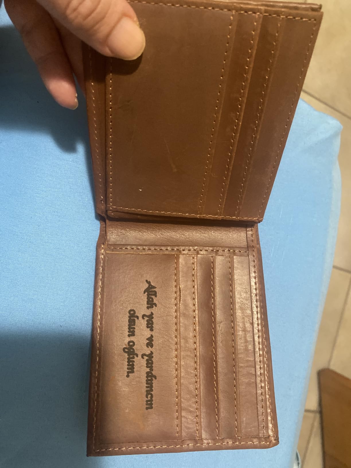 Personalized Wallet for Men, Custom Gifts for Father, Customized Monogram Wallet for Men, Son, Grandpa, Boyfriend - Customer Photo 2