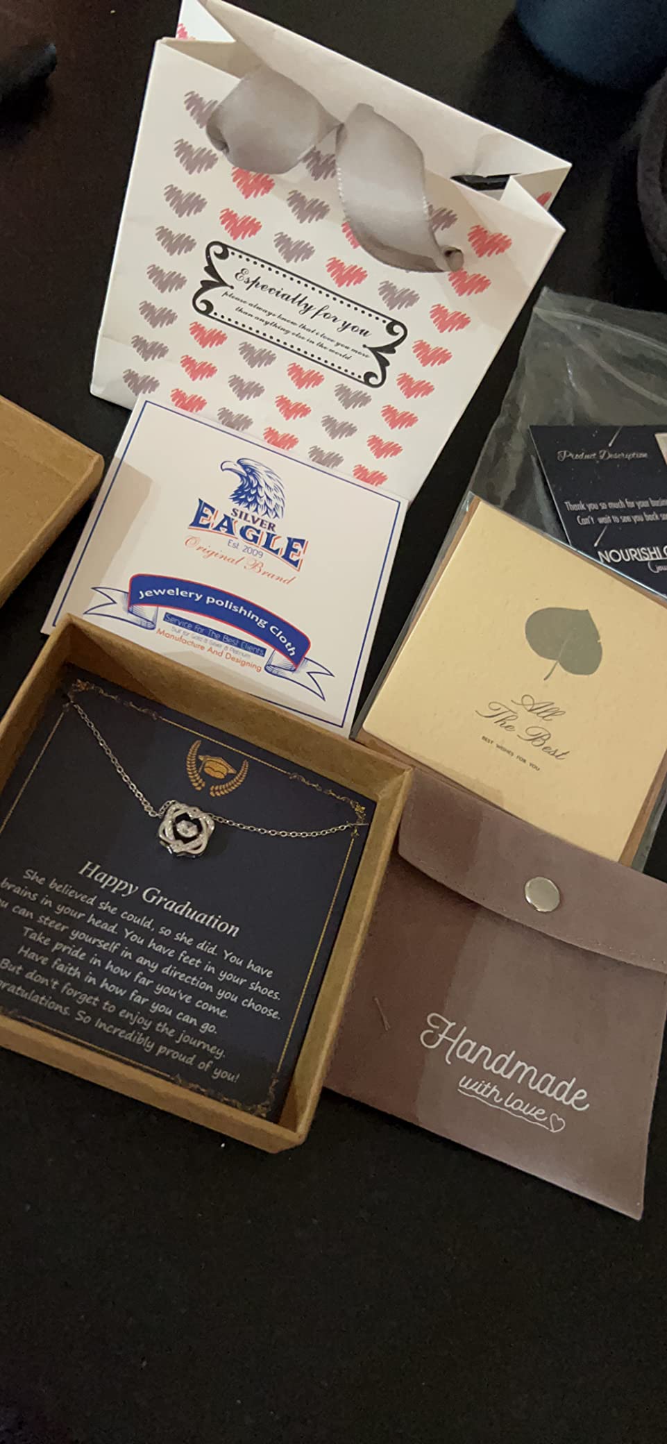 Graduation Gifts for Her 2025 College, Sterling Silver Two Interlocking Infinity Heart Necklace, Inspirational Graduation Gift, High School Graduate Gifts for Best Friend or Daughter - Customer Photo 1