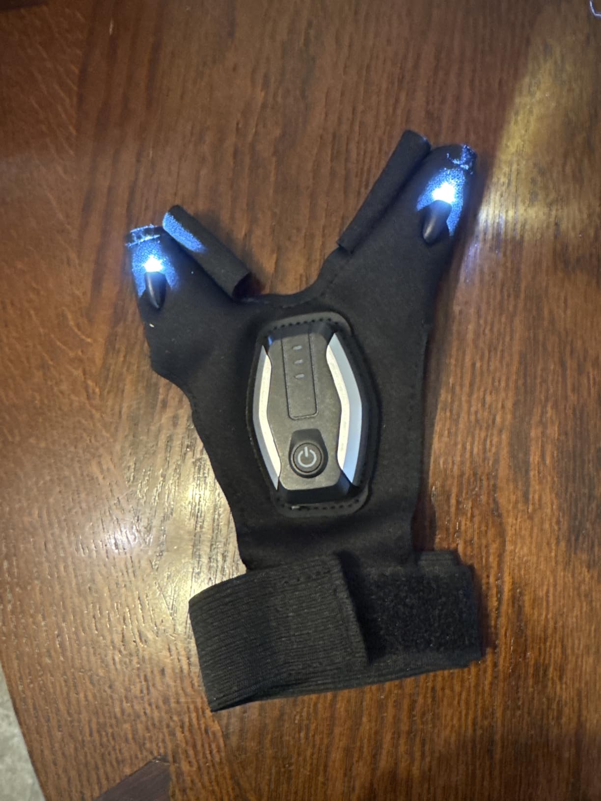 LED Flashlight Gloves, Stocking Stuffers Gifts for Men, Christmas White Elephant Gifts for Adults Dad Him Boyfriend Birthday Father's Day, Cool Gadget Finger Lights for Fishing Camping - Customer Photo 1