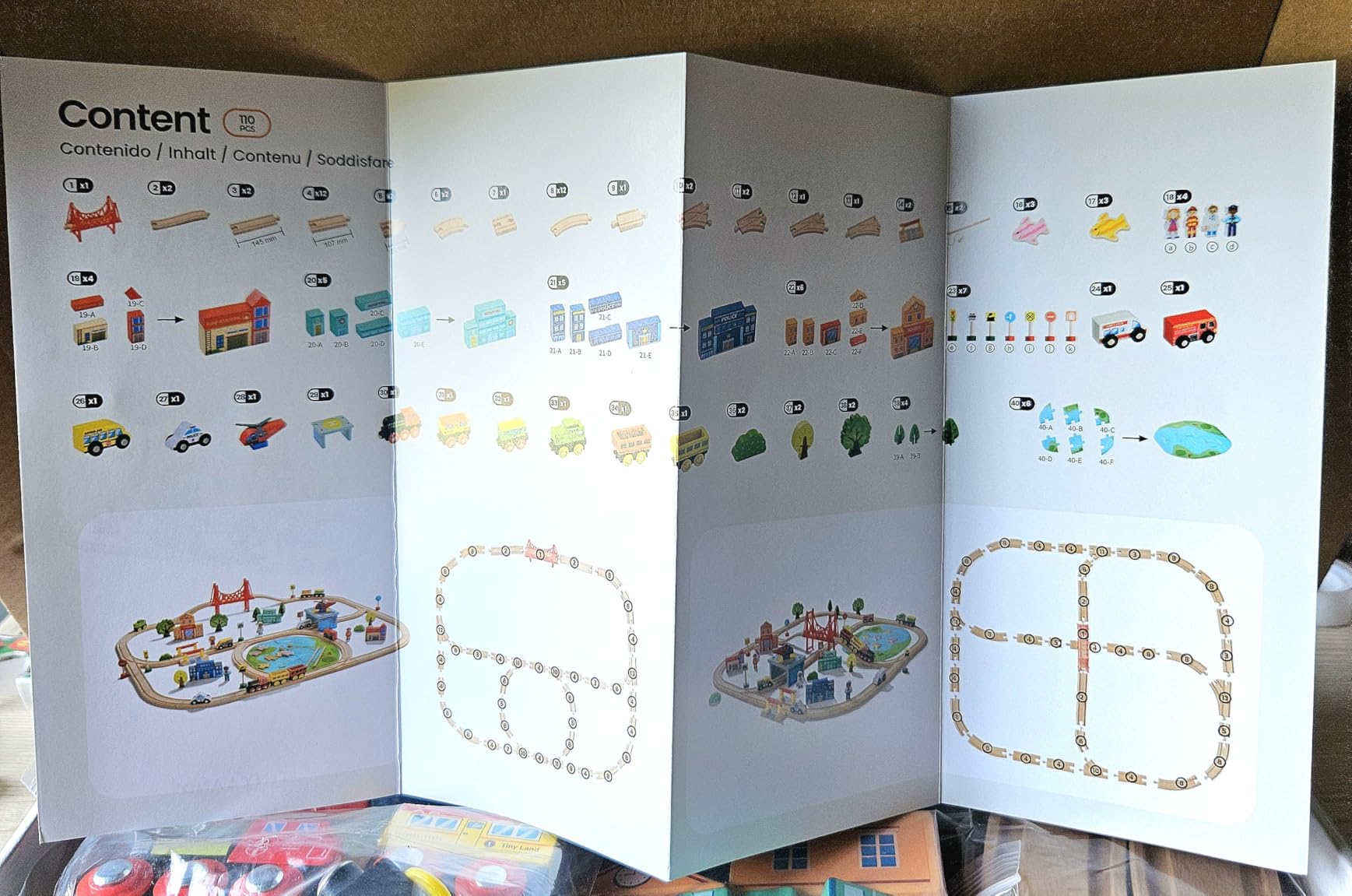 Tiny Land 110PCS Wooden Train Set – Toy Train with Tracks for Kids Ages 3-7, Compatible with Major Brands, Ideal Railway Playset for Boys and Girls, Great Birthday - Customer Photo 2