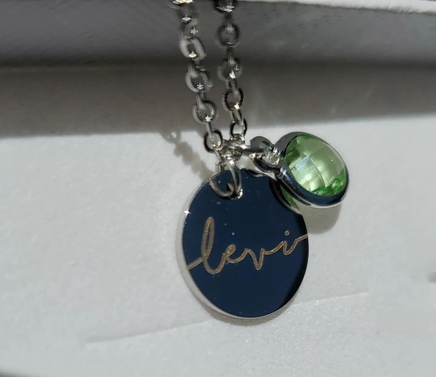 MignonandMignon Birthstone Name Necklace Personalized Gifts for Women Jewelry for Mom Gold Plated Pendant Charm, Custom Grandma Birthday Holiday Gifts -CN-BS-SH - Customer Photo 2