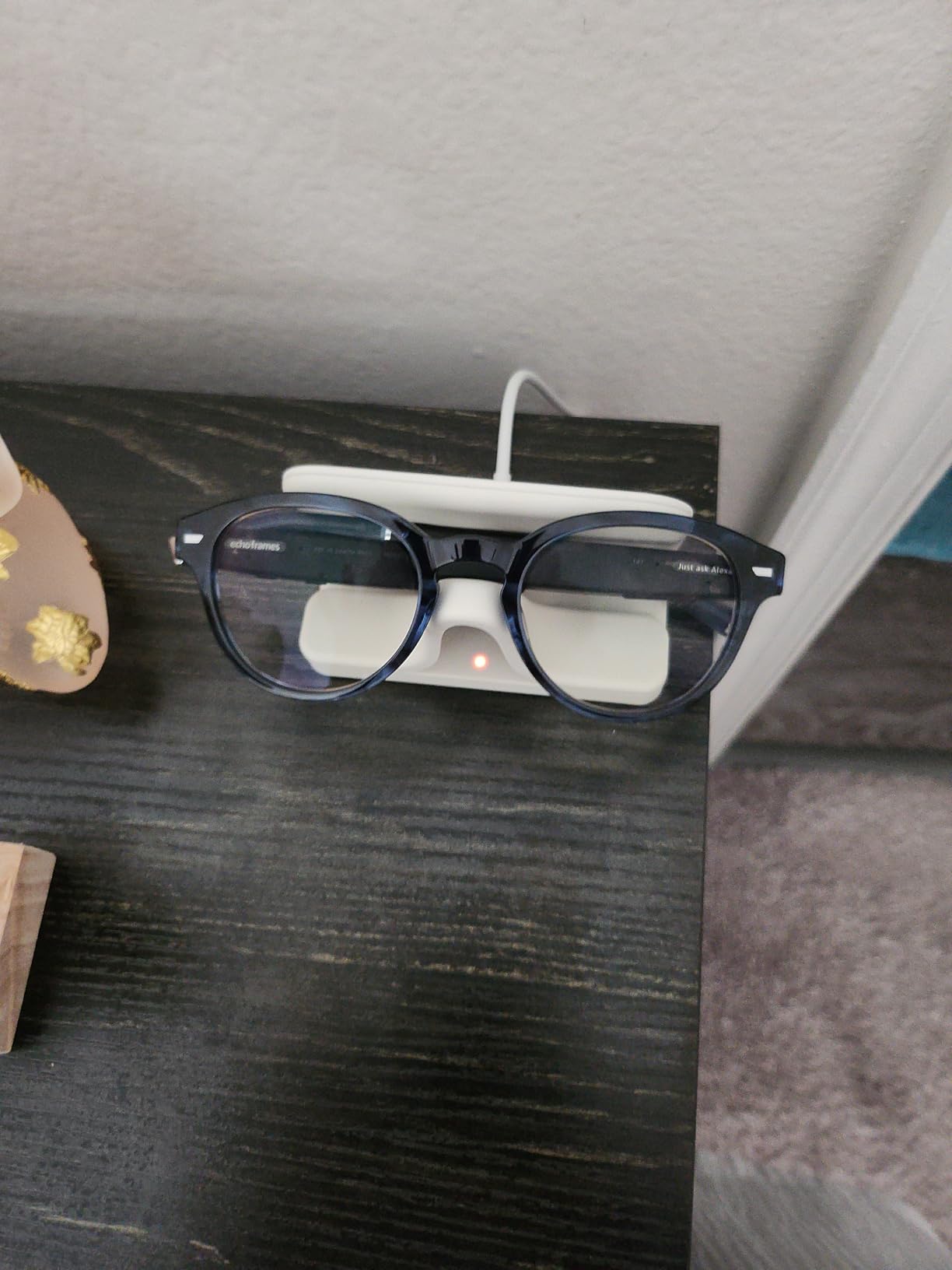Amazon Echo Frames (newest model), Smart glasses with Alexa+ Early Access, Rectangle frames in Classic Black with blue light filtering lenses - Customer Photo 1
