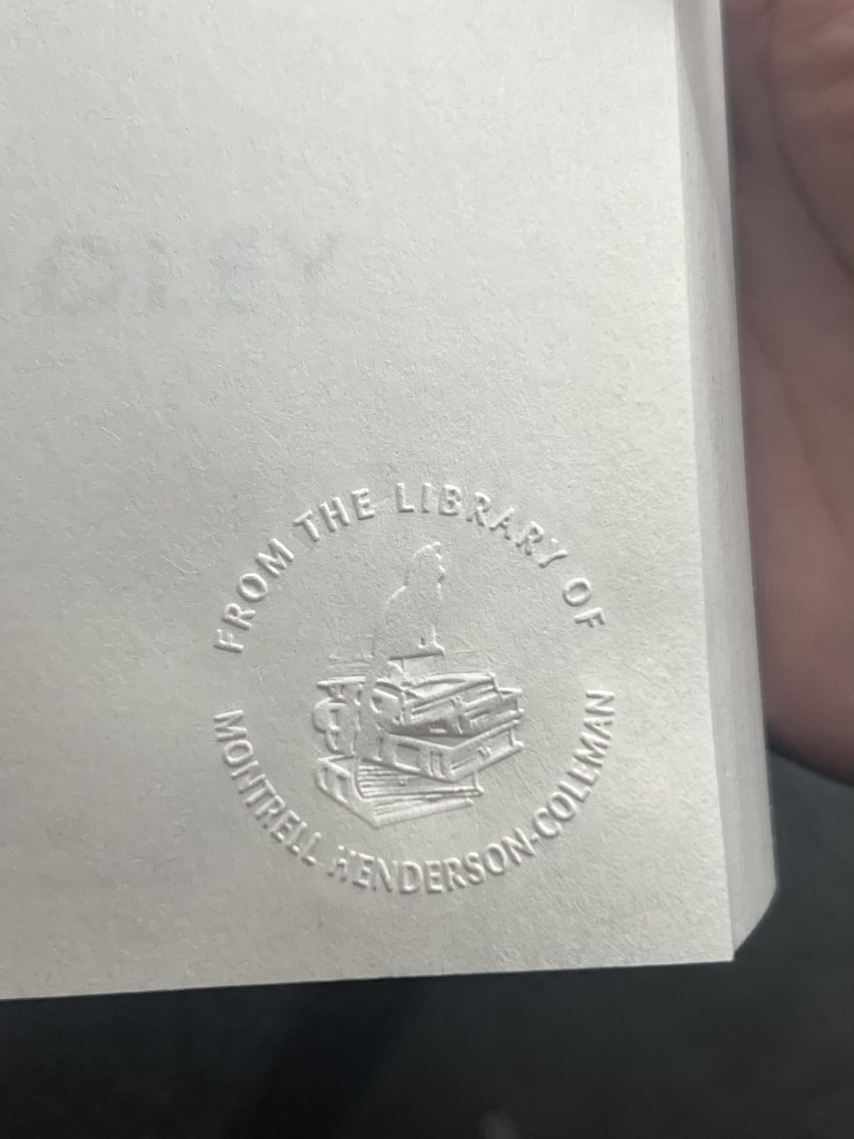 Pickled Stamps from The Library of | Ex Libris | Floral Book Stamp | Personalized Book Embosser | Custom Library Embosser | Self-Inking Wood Handle Floral 2 - Customer Photo 2