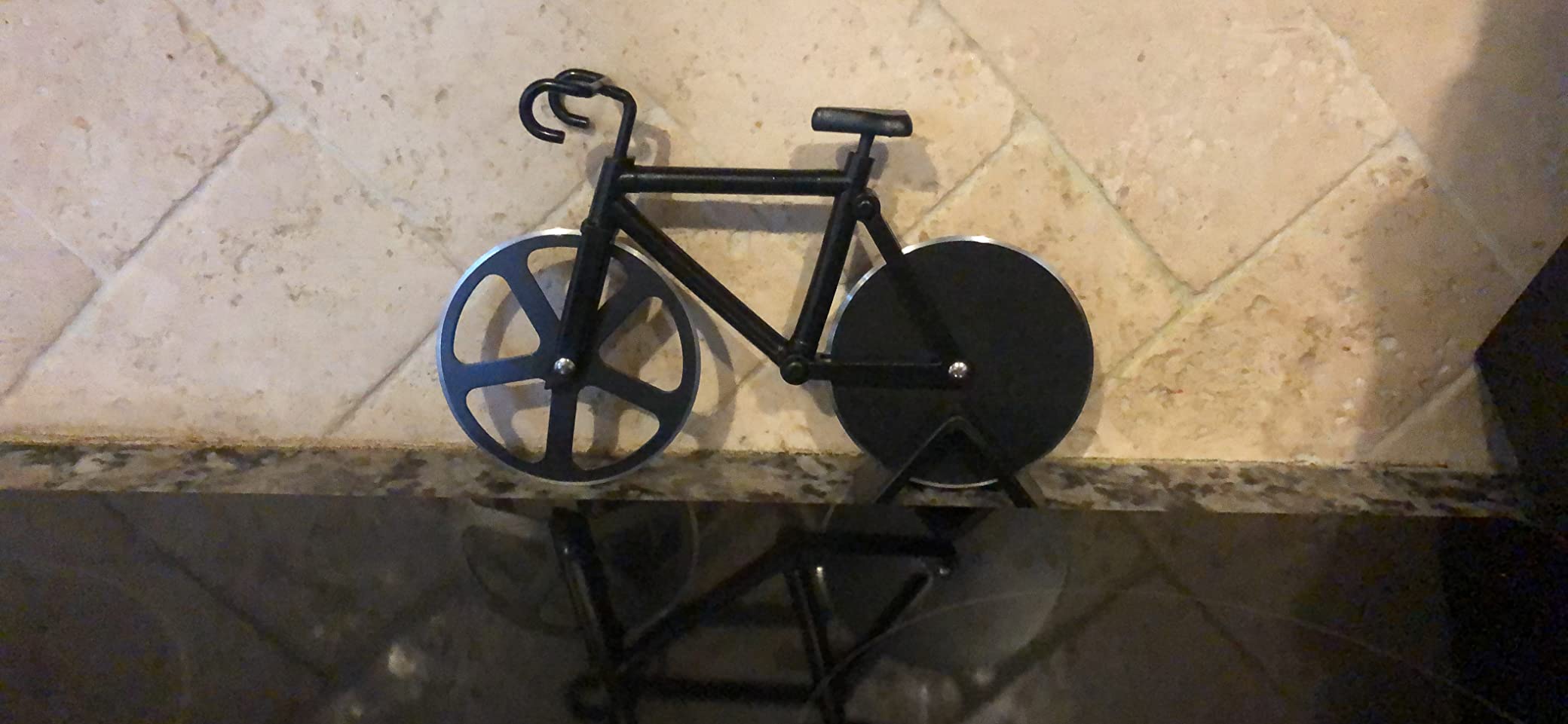 Bicycle Pizza Cutter Wheel - Gifts for Cyclists, Men, Dad, Bike Lovers - Funny Kitchen Gadgets - Cool Father's Day, Christmas, Birthday, White Elephant Gifts - Stainless Steel Pizza Slicer(White) - Customer Photo 2