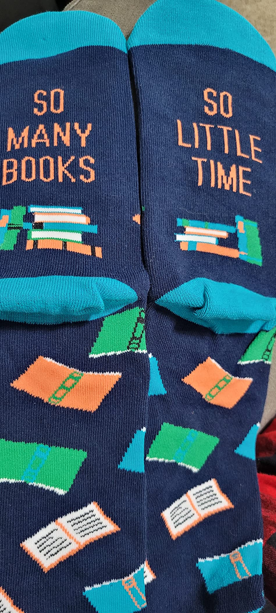 Lavley Book and Reading Socks - Funny gift for book lovers - Cozy socks for men and women - Great for birthdays or Christmas - Customer Photo 2