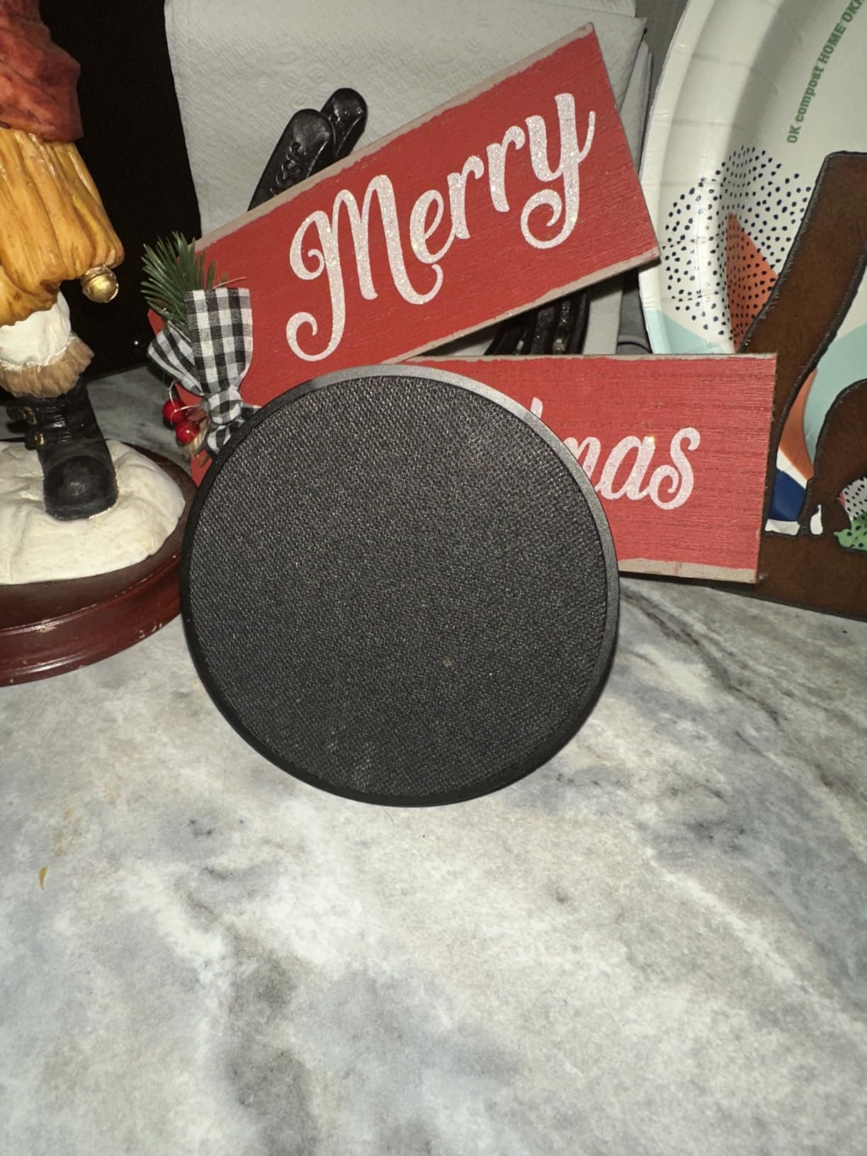 Amazon Echo Pop (newest model), Our smallest speaker with Alexa+ Early Access, Fits in any room, Charcoal - Customer Photo 2