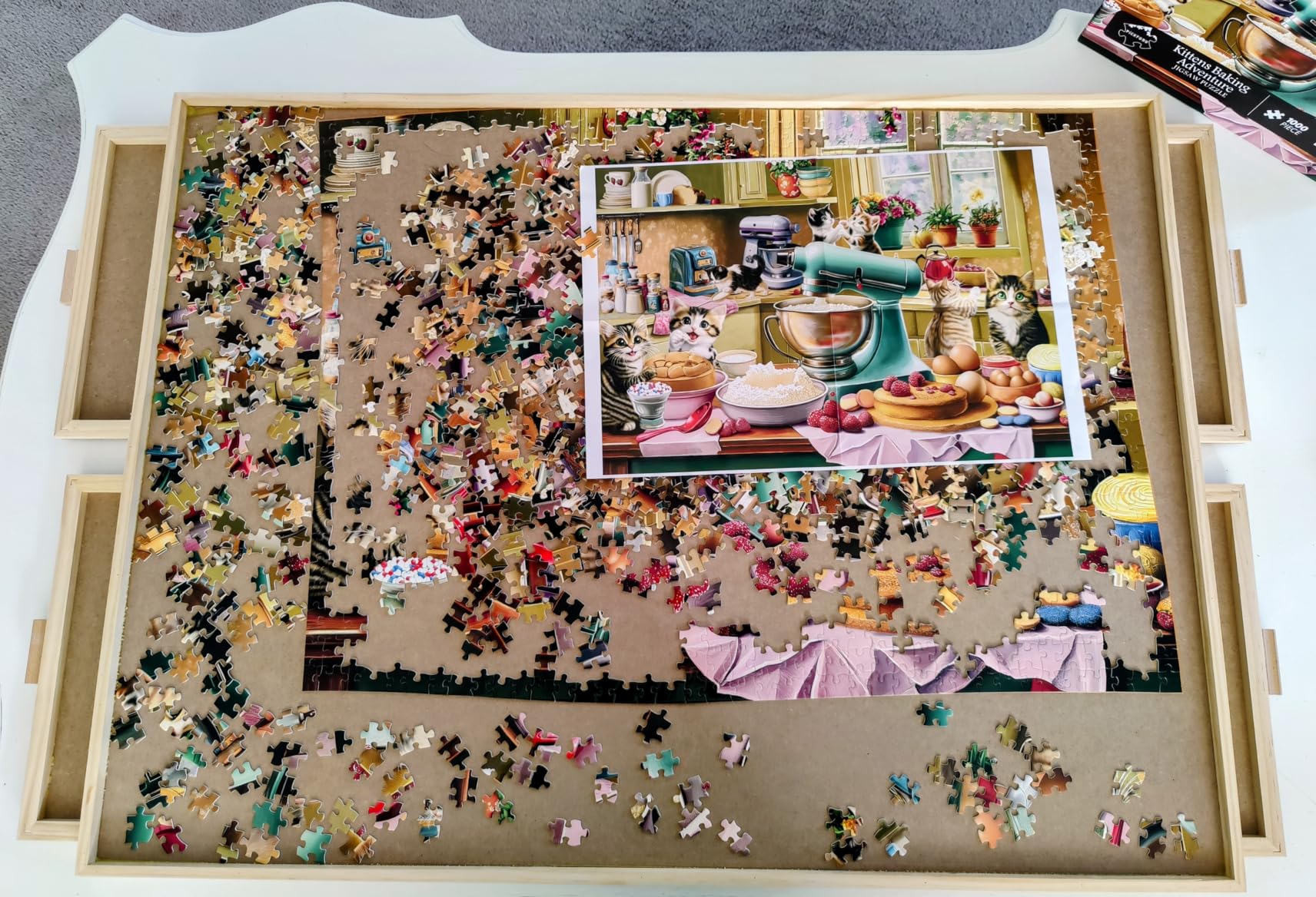 ALL4JIG 1500 Pieces Rotating Puzzle Board with 4 Drawers and Cover,25