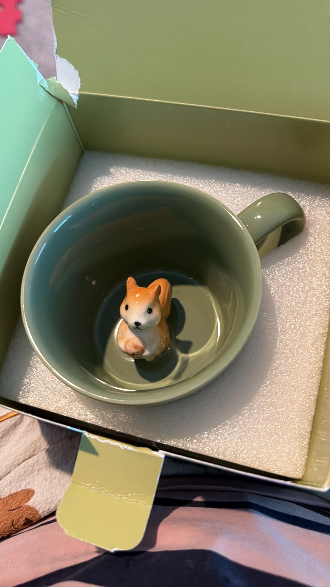 DIHOclub Cow Ceramic Cup Hidden 3D Animal Inside Mug,Cute Cartoon Handmade Figurine Mugs,Holiday and Birthday Gift for Coffee Milk Tea Lovers,12 OZ(White,Black) - Customer Photo 1