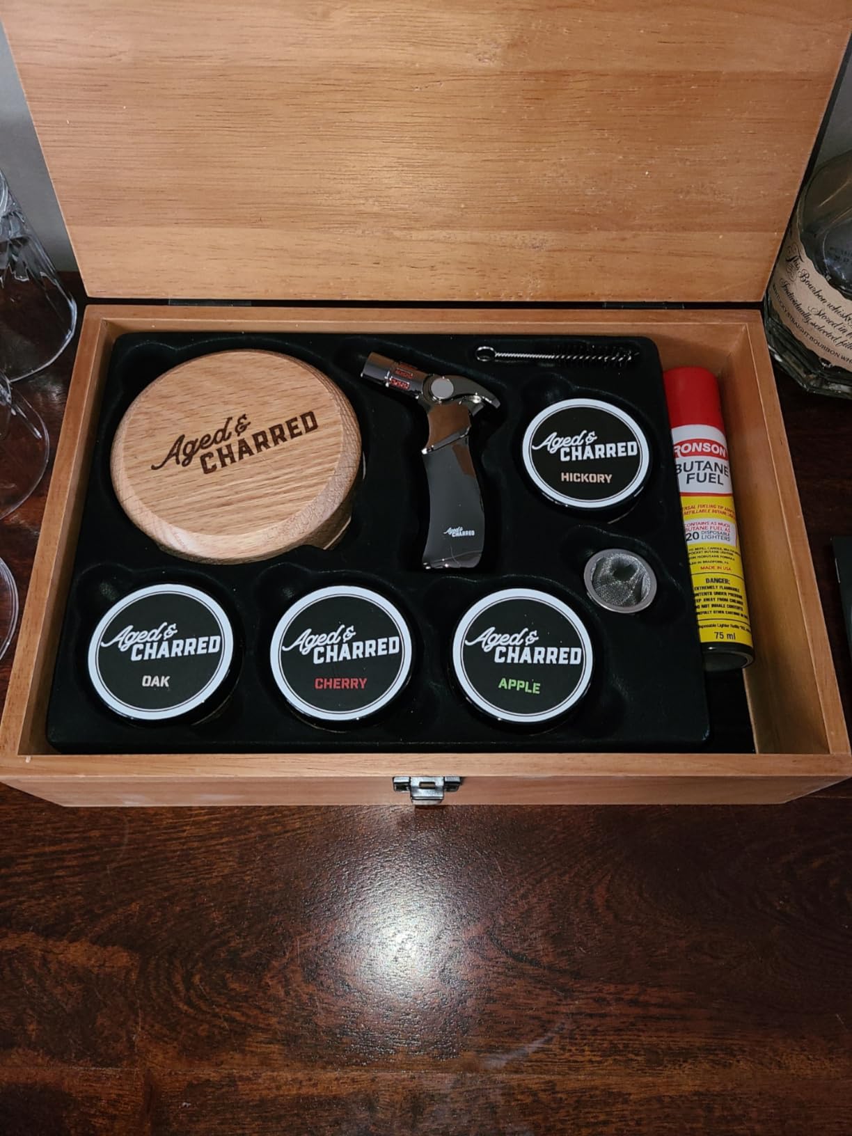 Whiskey Cocktail Smoker Kit with Torch, Old Fashioned Syrup & 8 Flavors Wood Chips - Premium USA Oak Smoker - Old Fashioned Smoker Kit - Bourbon Gifts for Men (with Butane) - Customer Photo 1