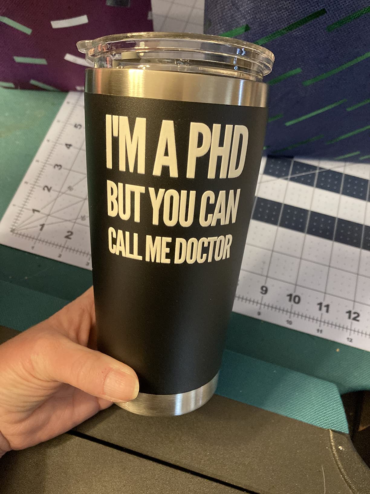 I'm a PHD But You Can Call Me Doctor Vacuum Insulated Stainless Steel Tumbler 20oz Dr Medical Doctorate Student Graduation Retirement Congratulations Travel Mugs with Straw and Removable Lid - Customer Photo 1