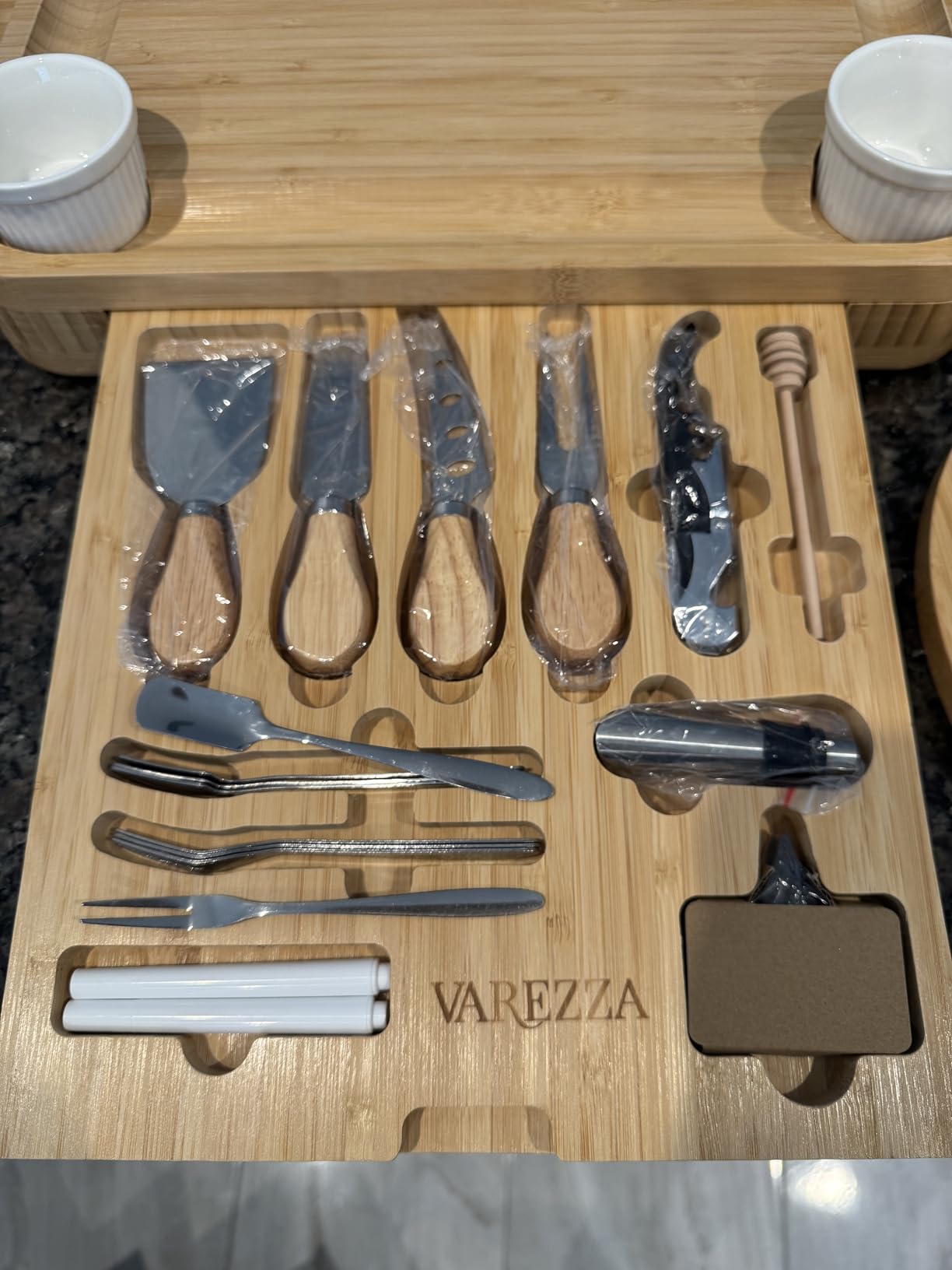 Charcuterie Boards Set – Large Bamboo Cheese Board & Platter with Charcuterie Accessories, Housewarming Gifts for New Home, Christmas, Bridal Shower, New House Gift - Customer Photo 1