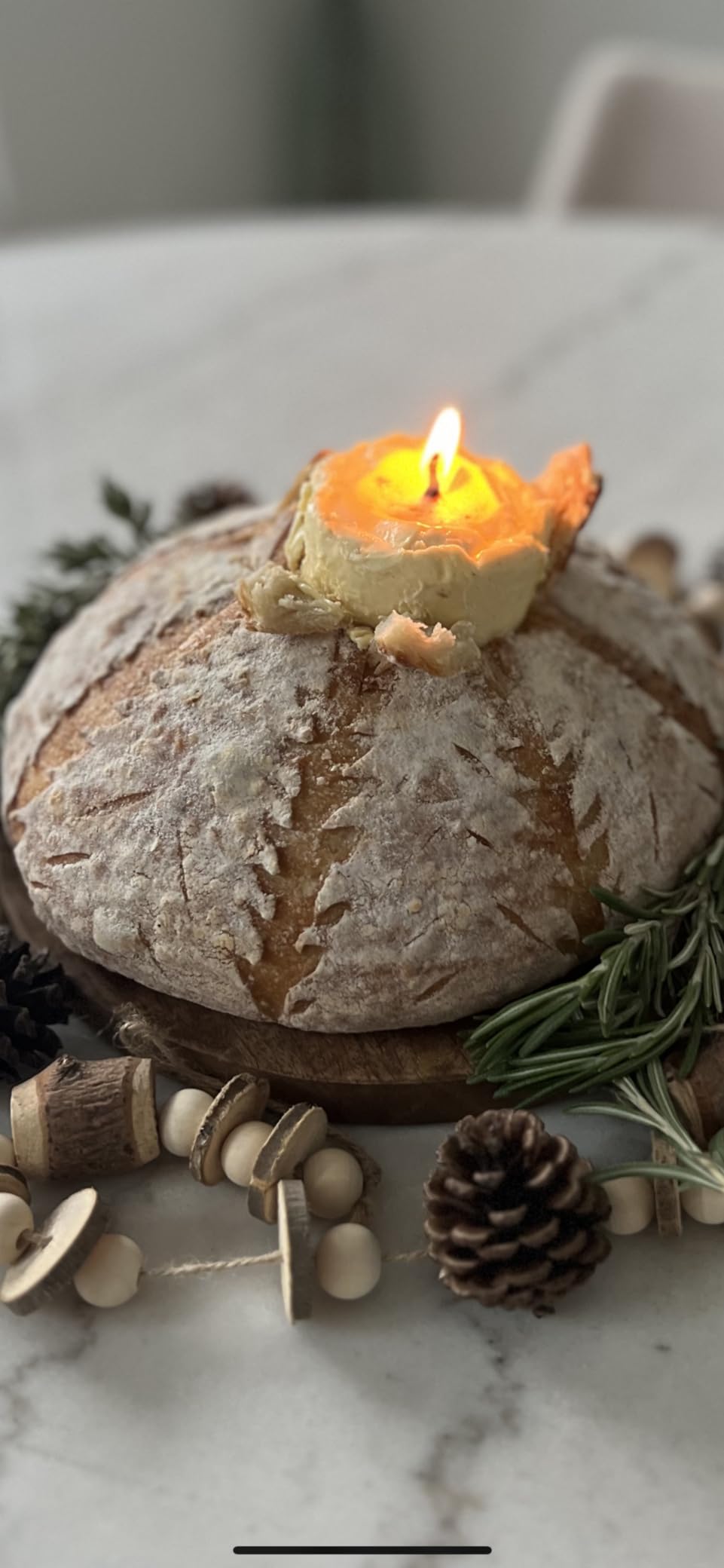 Nature's Kitchen Round Bamboo Tray Cutting Serving Board w Juice Groove for Cutting Chopping Cheese & Charcuterie Board Platter (12 inches) - Customer Photo 2