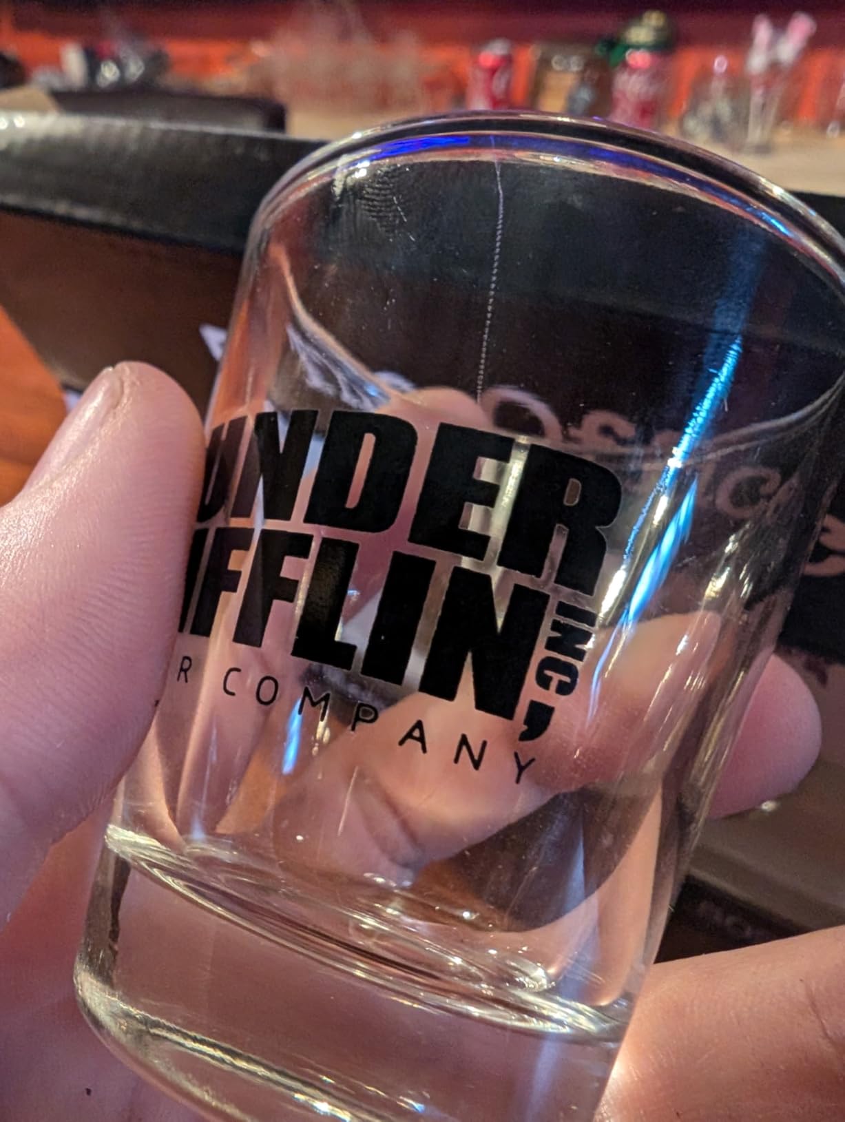 The Office Shot Glass Gift Set of 4, TV Show Merchandise, Keepsake for Fans Lovers, Birthday Presents for Men/Women, Dunder Mifflin, Bears Beets Battlestar Galactica, 1.5 oz Customer Review The Office Shot Glass Gift Set of 4, TV Show Merchandise, Keepsake for Fans Lovers, Birthday Presents for Men/Women, Dunder Mifflin, Bears Beets Battlestar Galactica, 1.5 oz - Customer Photo 1