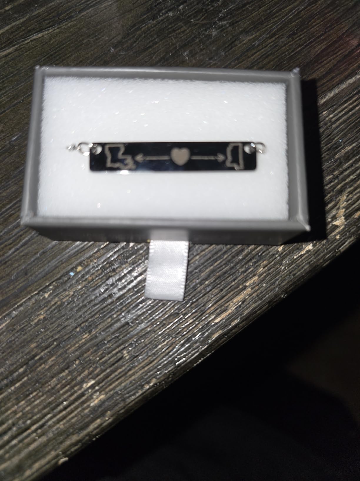 Personalized Long Distance Relationship Necklace Custom State-to-State or Country-to-Country Engraved Bar Pendant - Customer Photo 2