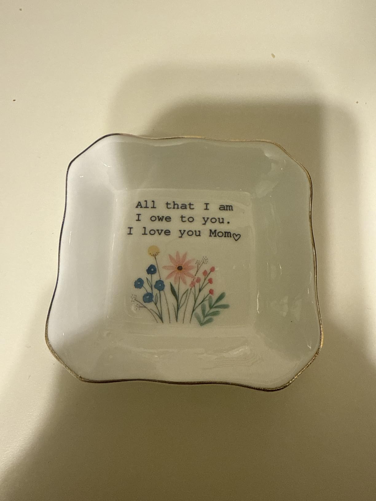 BAT TRANG Ceramic Jewelry Dish, Mother of The Bride Wedding Gift, Bridal Shower Gift, Gifts for Mom from Bride, Mom Gift, Birthday Gift, (All That I am) - Customer Photo 1