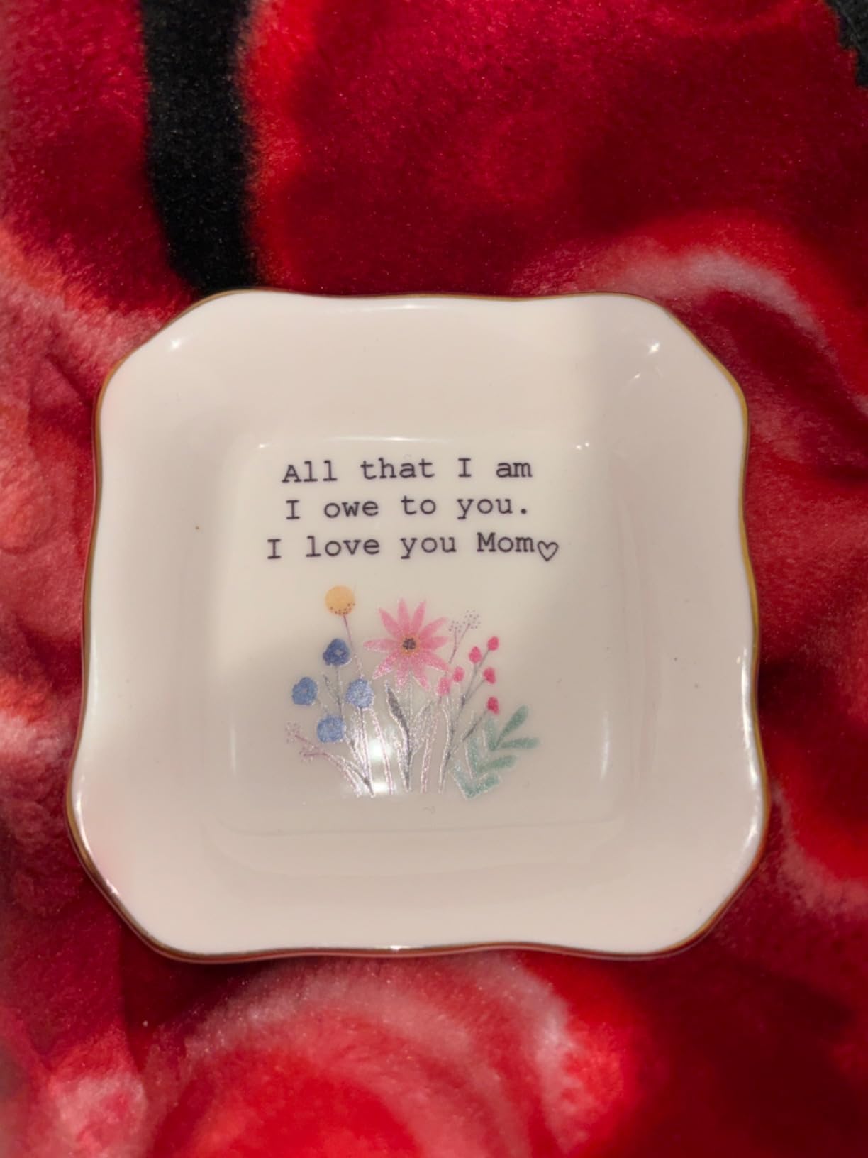 BAT TRANG Ceramic Jewelry Dish, Mother of The Bride Wedding Gift, Bridal Shower Gift, Gifts for Mom from Bride, Mom Gift, Birthday Gift, (All That I am) - Customer Photo 2