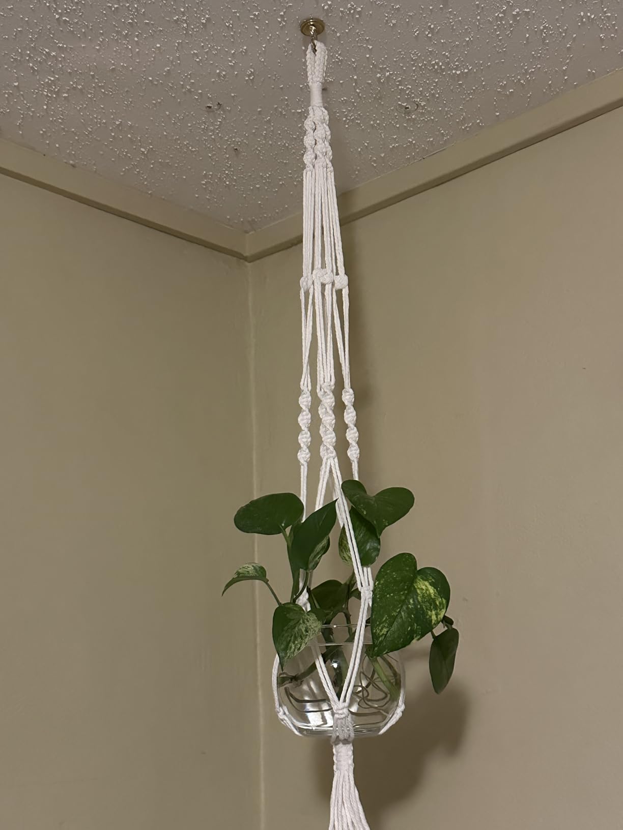MIPON 3 Pack Macrame Plant Hanger Indoor Hanging Planter for Plants Holder with 3 Hooks,46