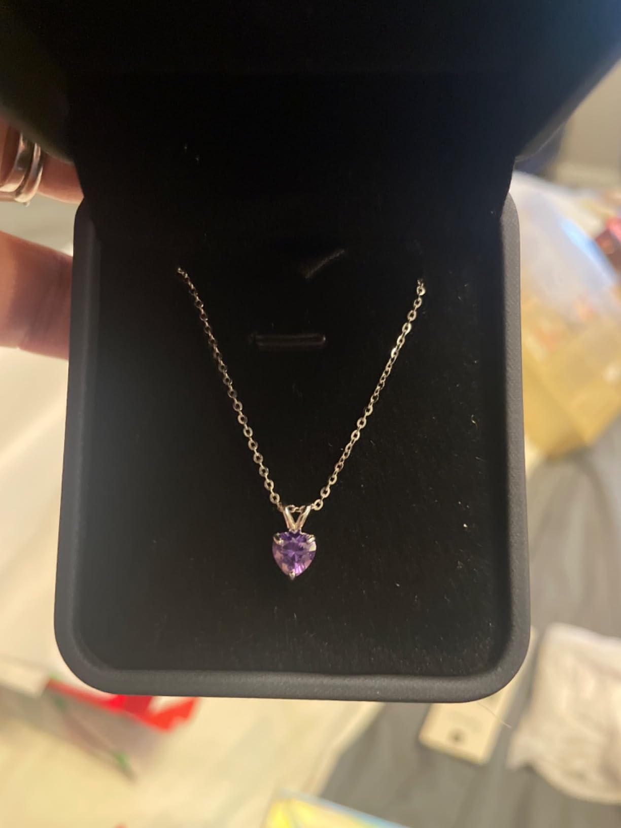 SMILEST Christmas Gifts for Women - 925 Sterling Silver Heart Birthstone Necklace, Dainty Sparkling Heart Pendant Anniversary Birthday Gifts for Women Mom Wife Daughter Grandma Girlfriend Jewelry Gift - Customer Photo 2