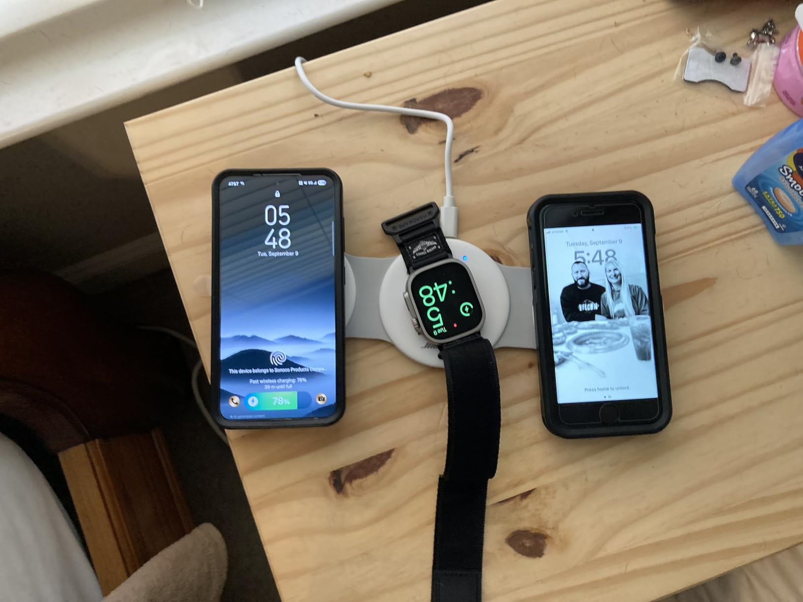 3 in 1 Charging Station for Apple Multiple Devices, Foldable Travel Wireless Charger 18W for iPhone Air 17 16 15 14 13 Pro Max Plus &Apple Watch Series/Airpods - Customer Photo 1