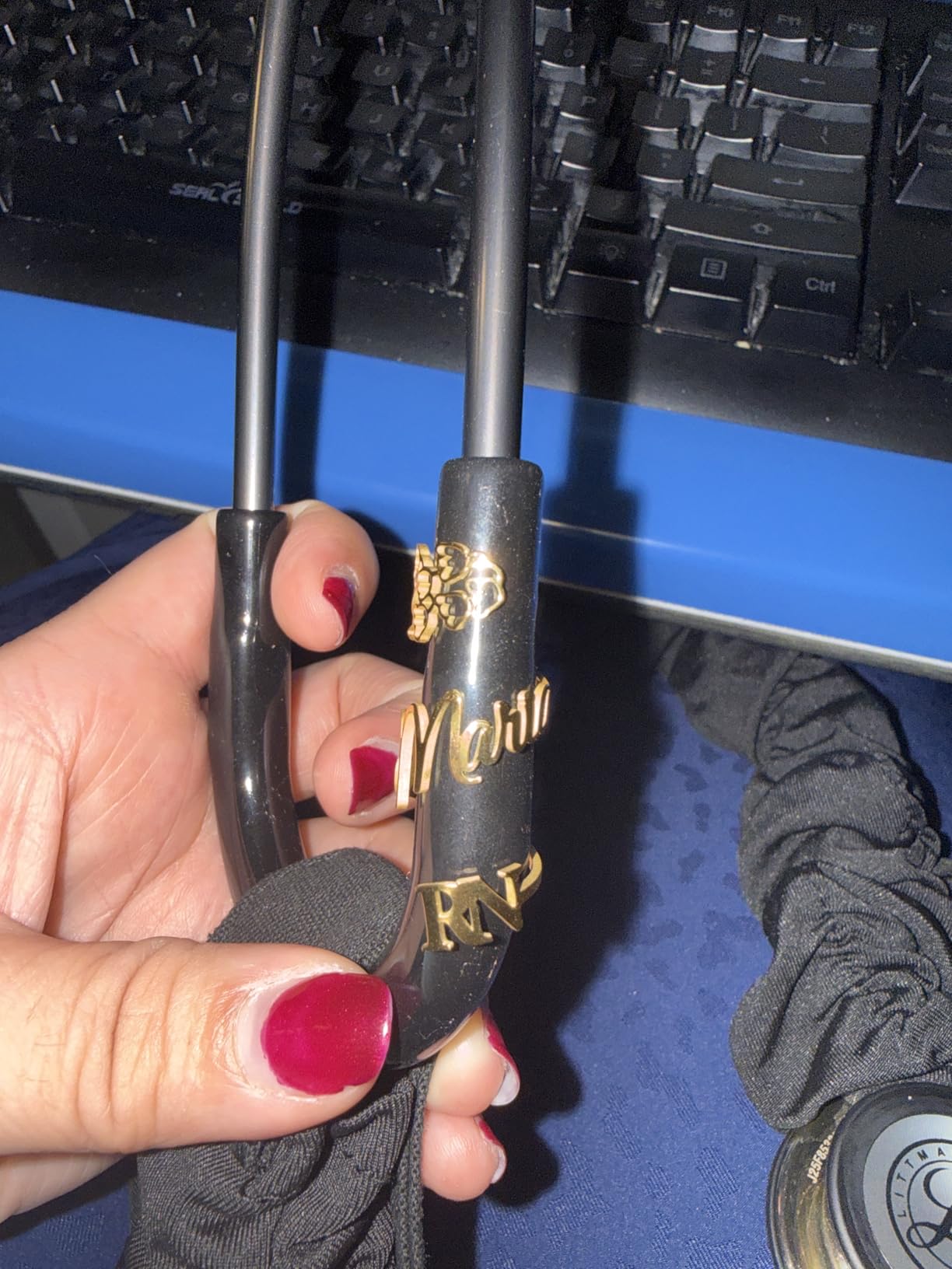 Stethoscope Name Tag Personalized, Stethoscope Charms with ID Tag Accessories, Nurses Week Gift for Nurse, Doctor, Medical Assistant - Customer Photo 2