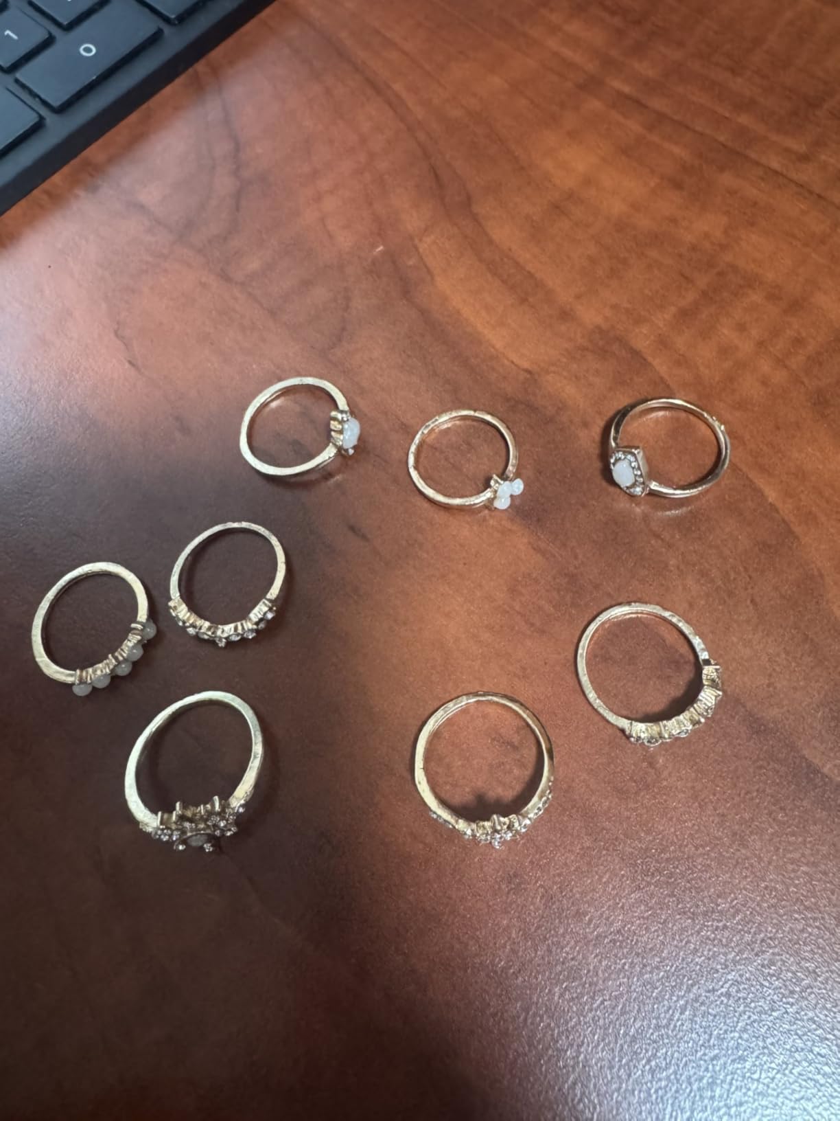 HUASAI Gold Stackable Rings for Women Stocking Stuffers for Teen Girls Trendy Cute Rings Boho Moon Star Butterfly Knuckle Ring Set Dainty Gold Rings Pack Jewelry Gifts - Customer Photo 0