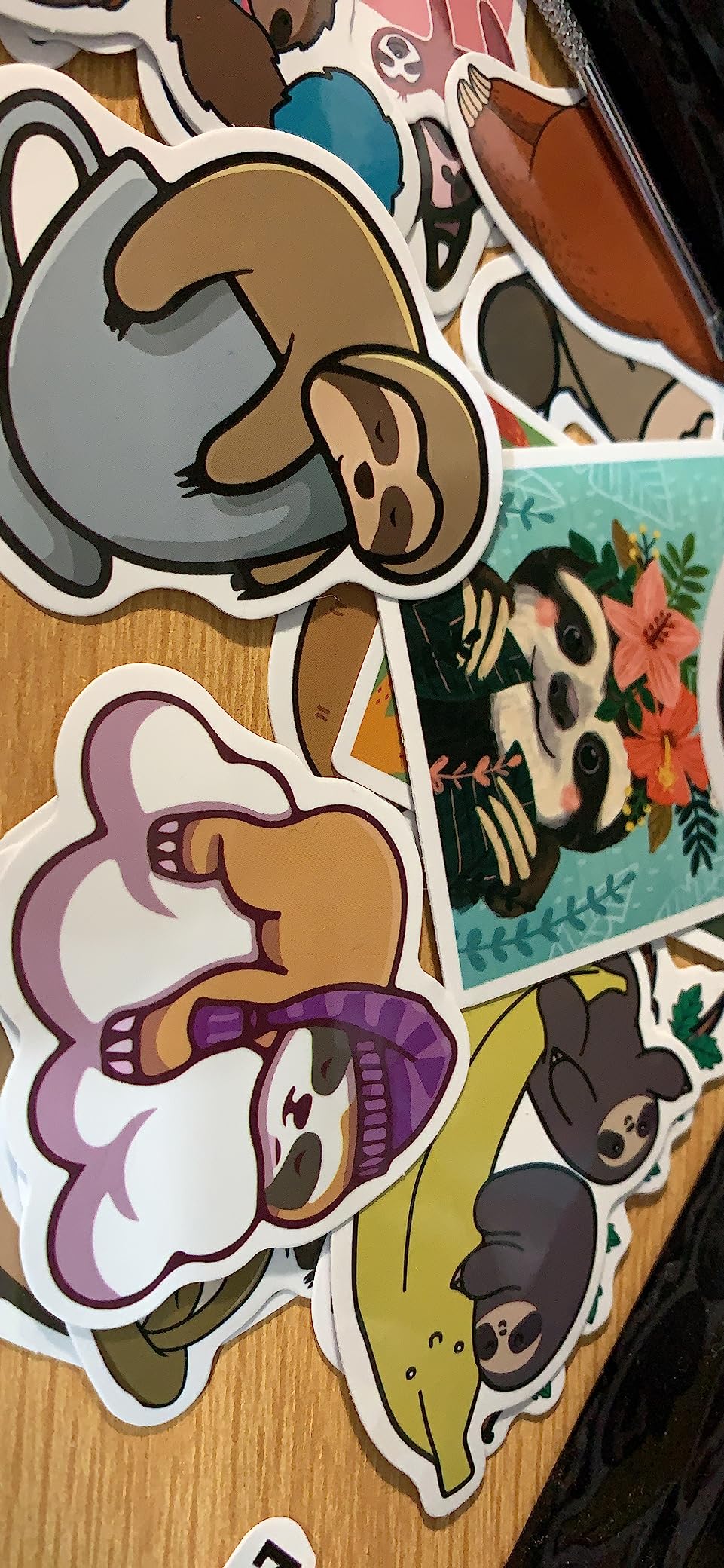 100pcs Cute Sloth Stickers Pack for Water Bottle, Decals Vinyl Sticker for Hydroflask Laptop Computer Bike Helmet Notebook Phone, Sloth Gifts for Lovers Customer Review 100pcs Cute Sloth Stickers Pack for Water Bottle, Decals Vinyl Sticker for Hydroflask Laptop Computer Bike Helmet Notebook Phone, Sloth Gifts for Lovers - Customer Photo 1