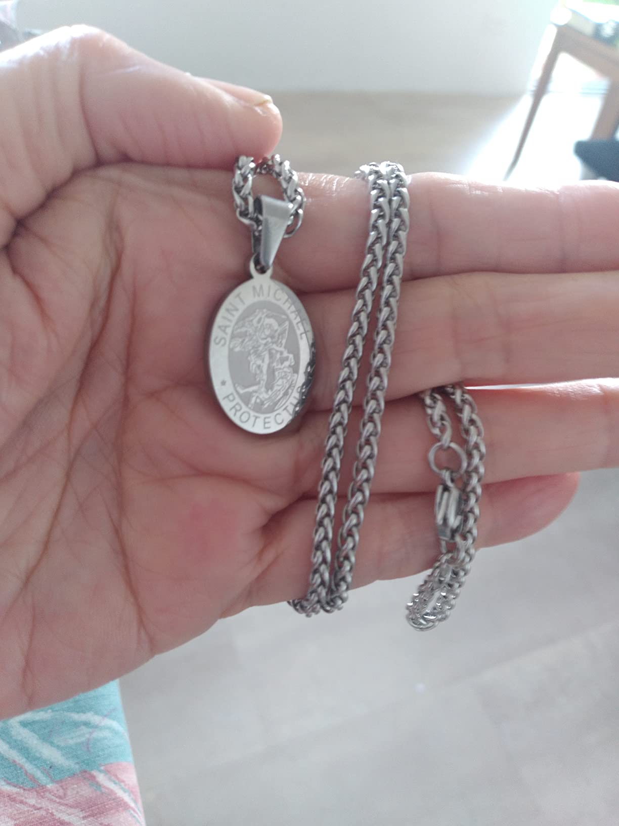 Zocomi Catholic First Communion/Confirmation Gifts for Boys Men,Saint Christopher/Michael/Anthony/Jude/Joseph Medal Necklace - Customer Photo 3