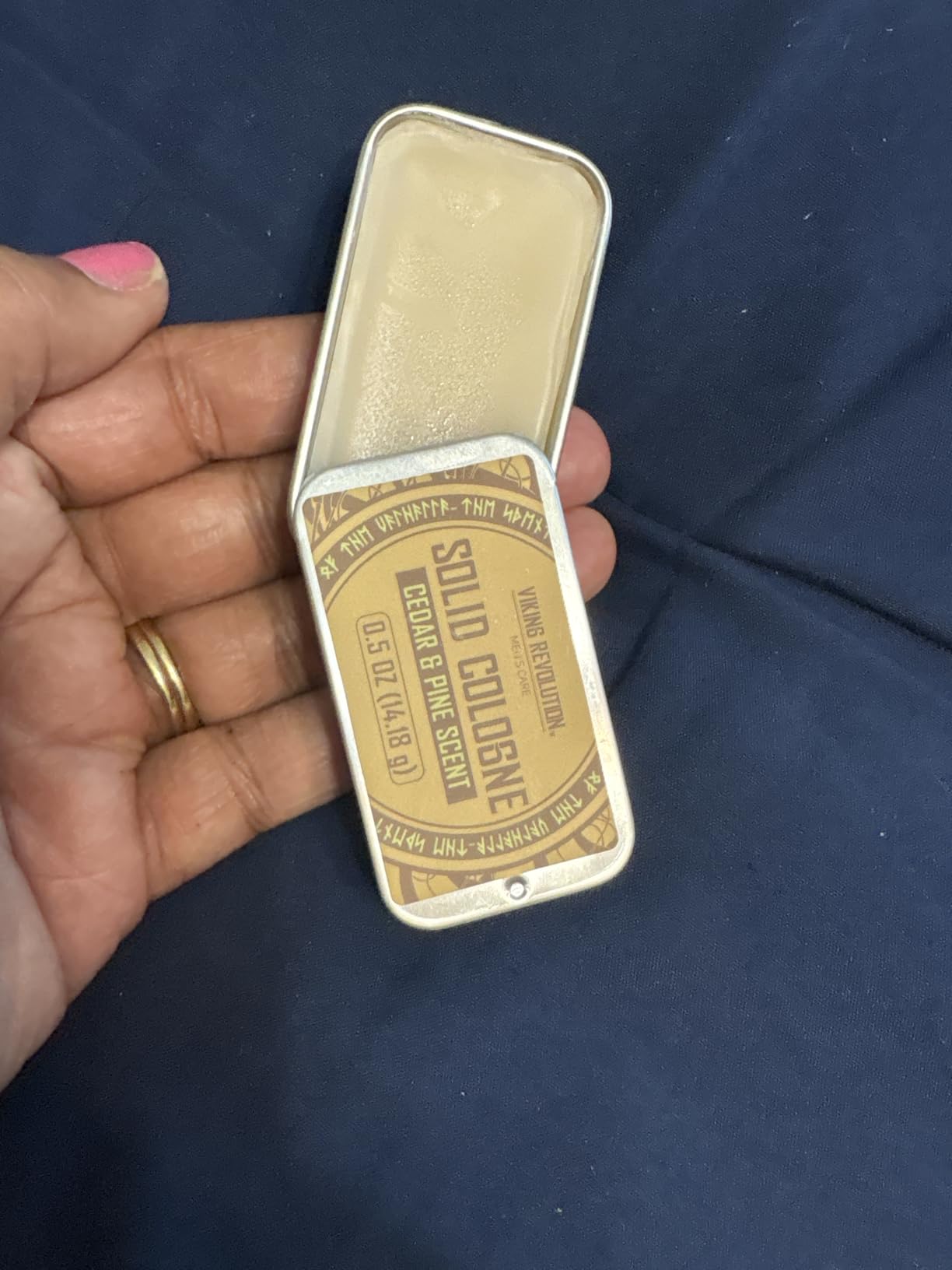 Viking Revolution 4 Pack Mens Solid Colognes 0.5 Oz - Men Solid Perfume with Cedar Wood, Clary Sage, Vetiver, Sandalwood Cologne for Mens - Travel Cologne Wax Gifts for Men Customer Review Viking Revolution 4 Pack Mens Solid Colognes 0.5 Oz - Men Solid Perfume with Cedar Wood, Clary Sage, Vetiver, Sandalwood Cologne for Mens - Travel Cologne Wax Gifts for Men - Customer Photo 1