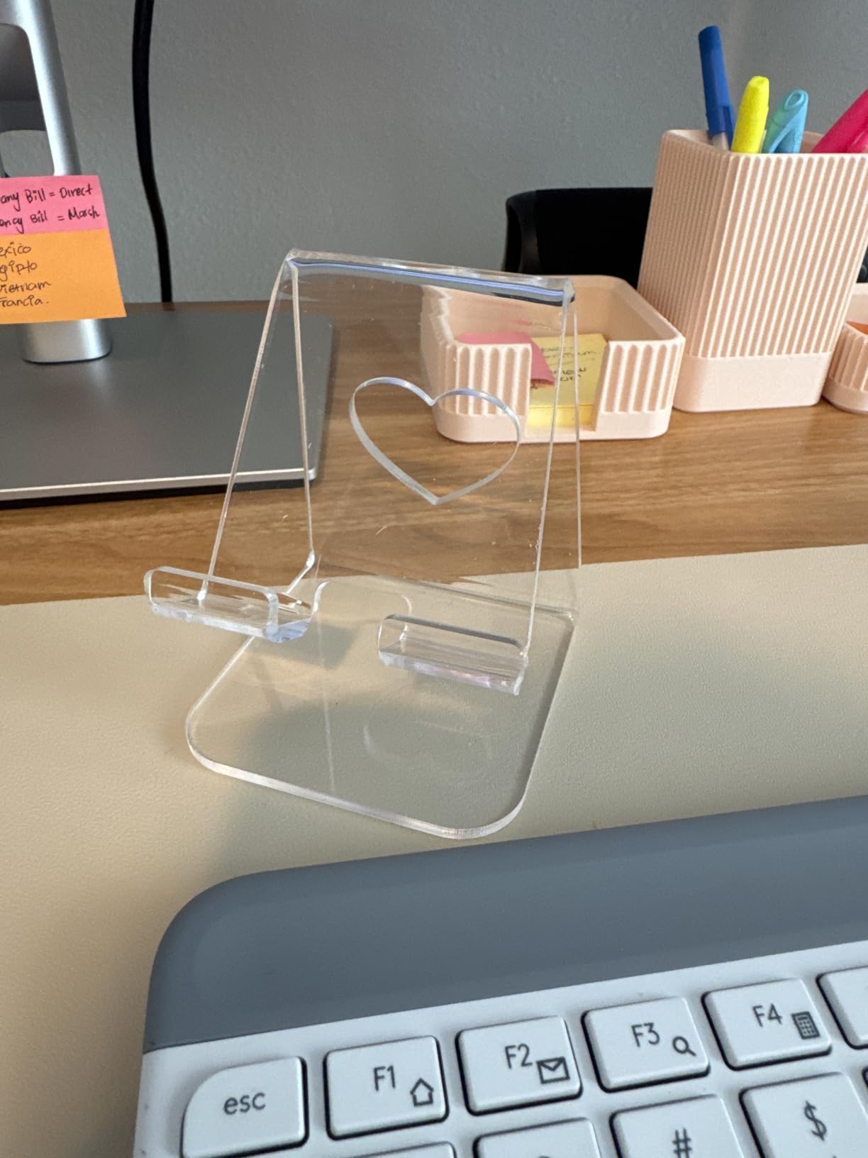 Crpich Acrylic Cell Phone Stand, Portable Phone Holder, Clear Phone Stand for Desk, Compatible with Phone16 15 14 13 Pro Max Mini 12 11 SE, Switch, Android Smartphone, Pad, Tablet, Desk Accessories - Customer Photo 2