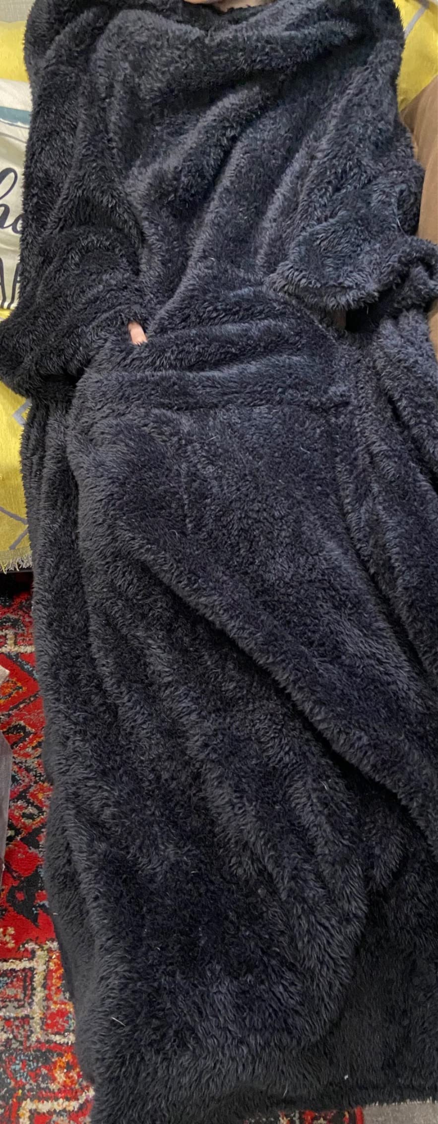 PAVILIA Fluffy Blanket with Sleeves Adults, Wearable Blanket Plush Soft Fuzzy, Pocket Sleeved Sherpa Fleece Warm Cozy Gifts - Customer Photo 2