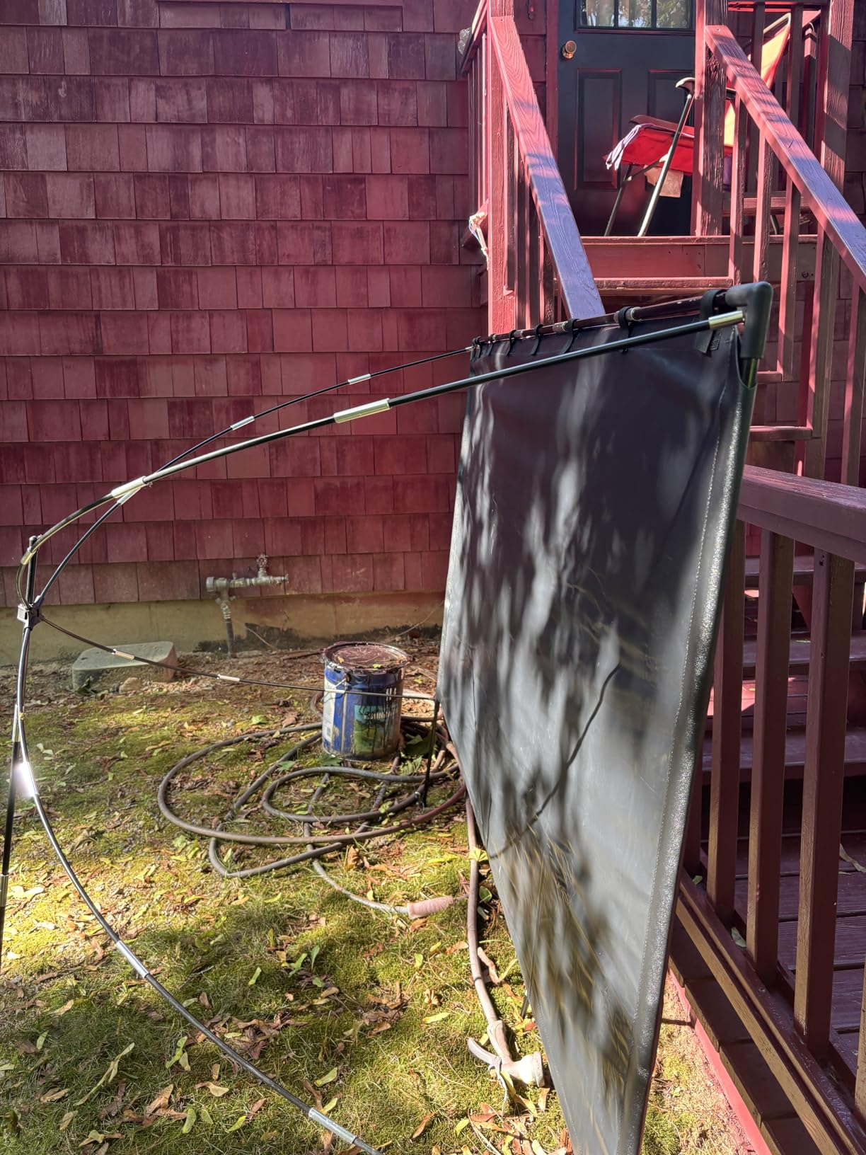 Modern Innovations 80 Inch HD Outdoor Movie Screen, Portable Outdoor Projector Screen and Stand for Indoor or Backyard Use, Foldable Frame, Movie Projection Screens for Travel, Camping, Family Movies - Customer Photo 1