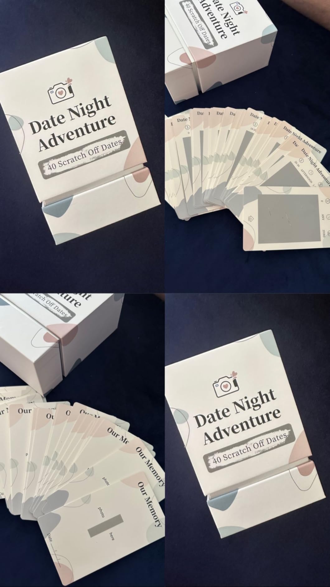 40 Date Ideas Card Games for Couples Date Night - Unique Date Deck Scratch Off Cards, Couples Gifts for Boyfriend, Romantic Bridal Shower, Wedding Anniversaries Engagement Gifts for Him Husband Bride - Customer Photo 1