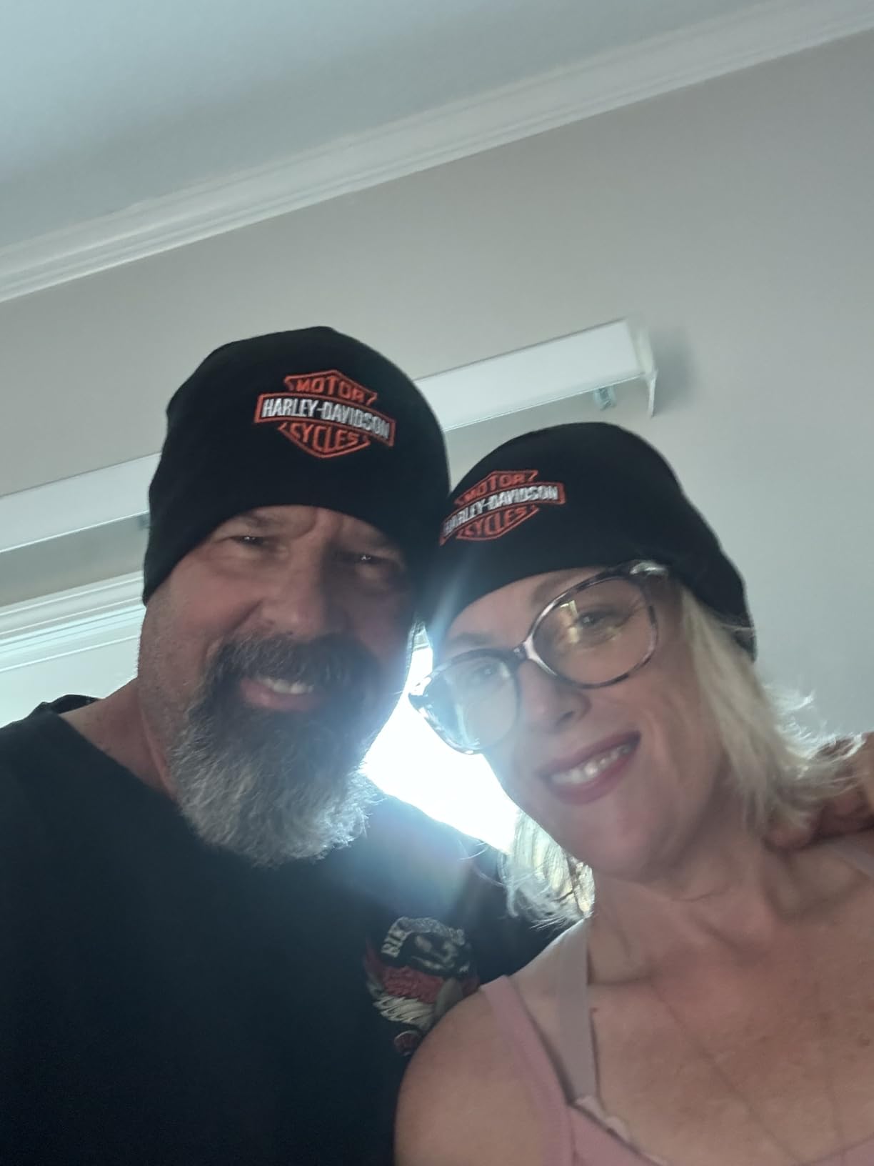 Harley-Davidson Mens Embroidered Bar & Shield Knit Beanie Cap, Black Hat - Customer Photo 1