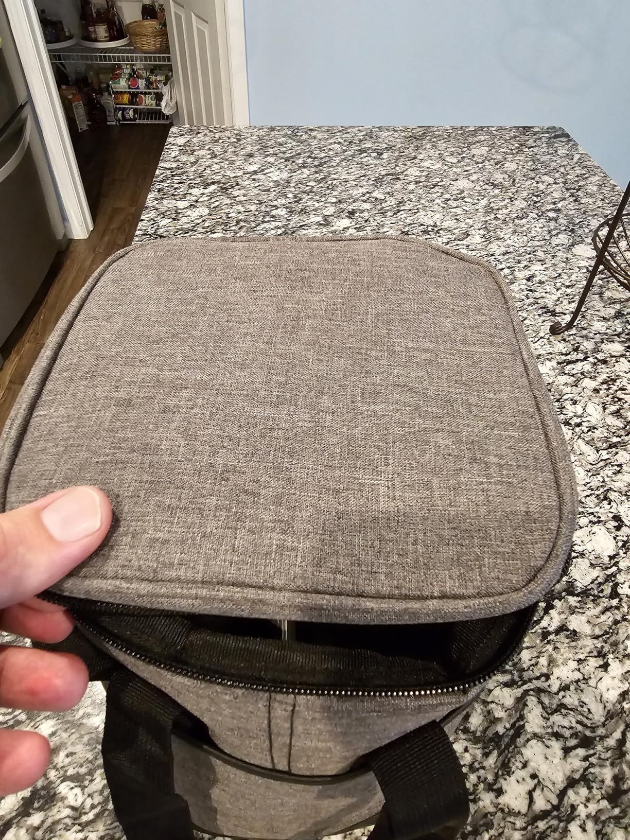 opux 6 Bottle Carrier Tote | Insulated Padded Wine Cooler Bag for Travel, Picnic, BYOB | Portable Leakproof Wine Tote Bag for Dinner, Party, Christmas, Wine Gift for Women, Men (Heather Taupe) - Customer Photo 1